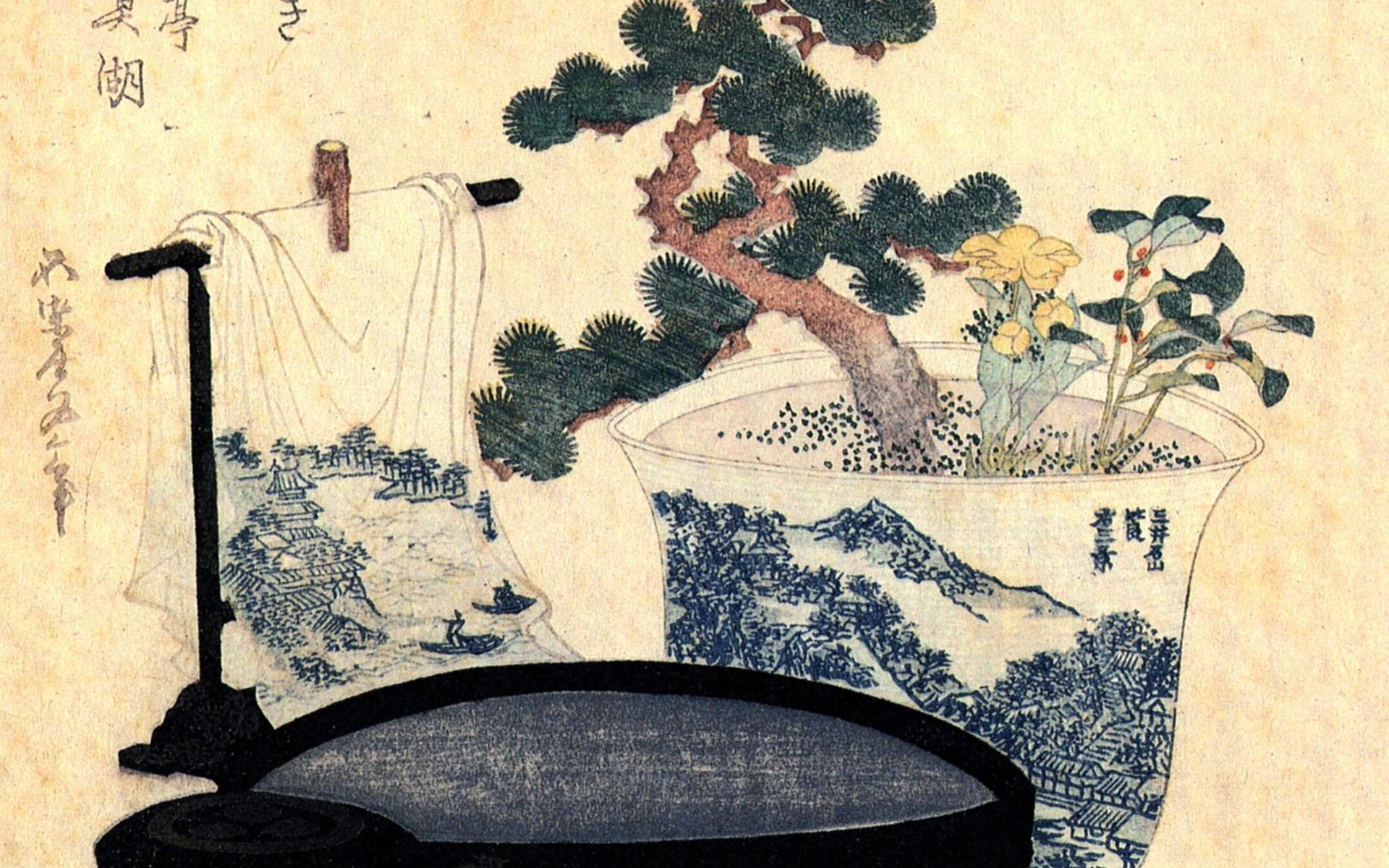 1920x1200 Katsushika Hokusai Wallpaper, A Lacquered Washbasin And Ewer