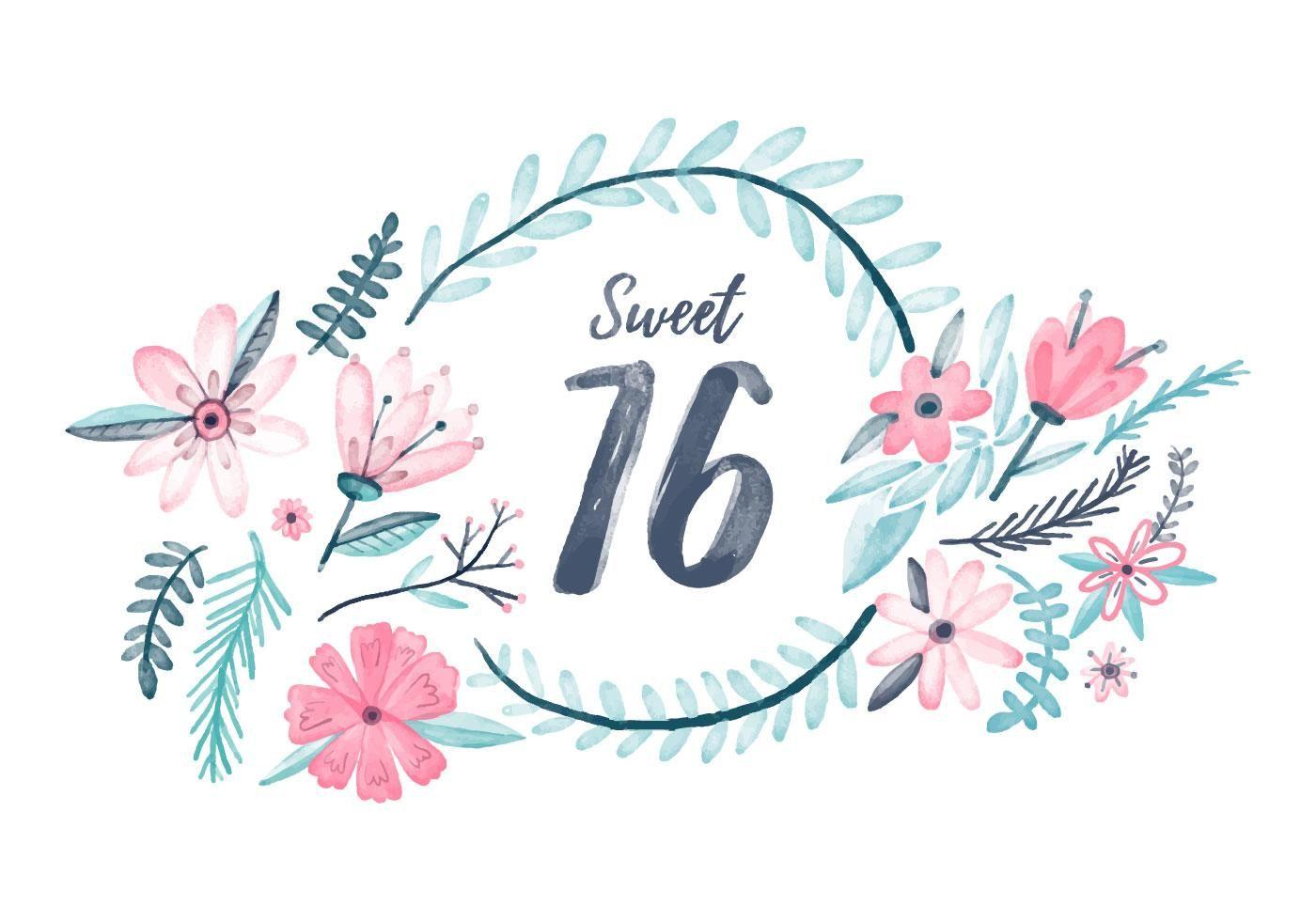 1400x980 Sweet 16 Watercolor Background. Watercolor background, Sweet Birthday background wallpaper