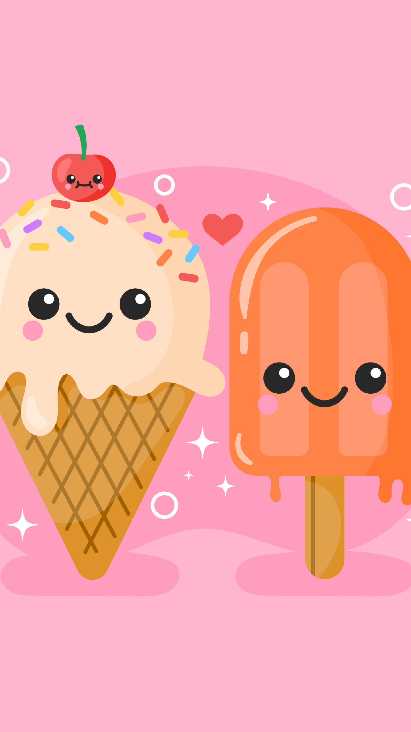 1440x2560 Kawaii ice cream Wallpaper 4K, Cute ice cream, Cute