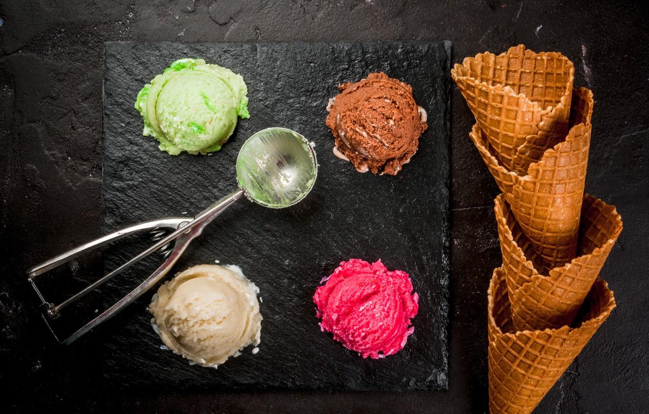 1332x850 Wallpaper ice cream, horn, dessert, wafer, ice cream image for desktop, section еда