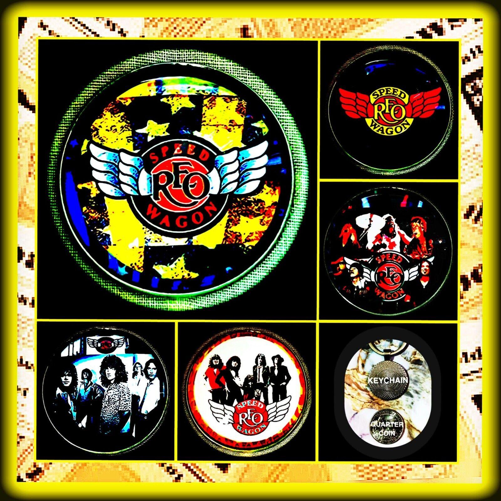 1600x1600 REO SPEEDWAGON TAKE IT ON THE RUN ALBUM COVER KEYCHAINS LOT OF 5 COLLECTION