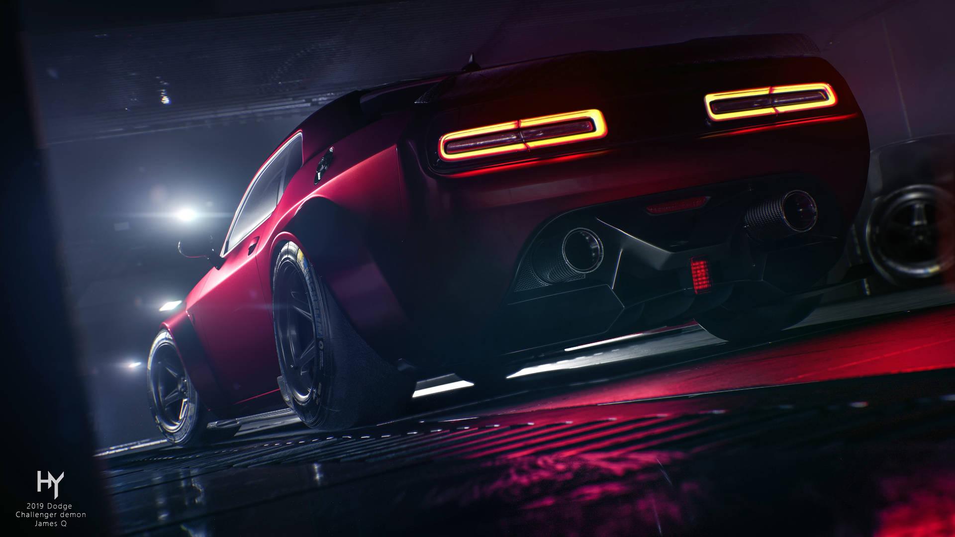 1920x1080 Download Red Dodge Challenger Demon 4k On A Street Wallpaper
