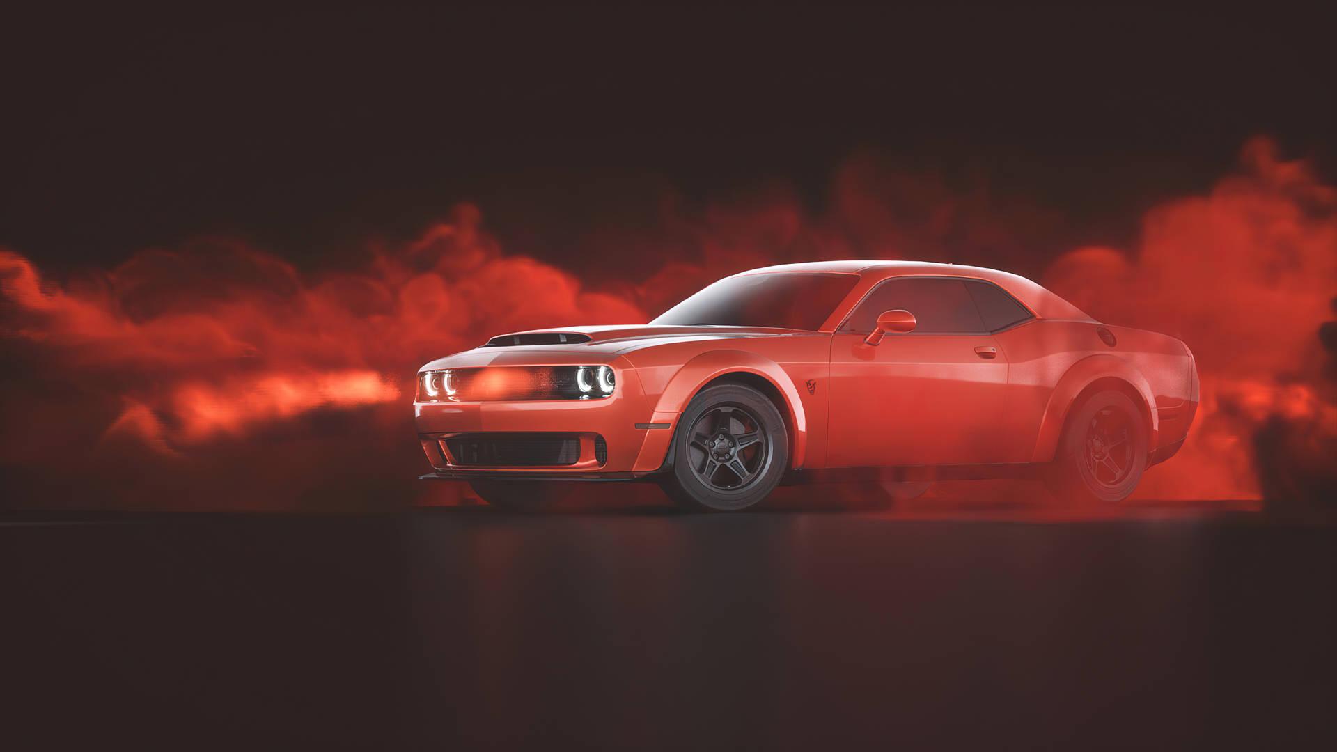 1920x1080 Download Red Dodge Challenger Demon 4k Smoky Wallpaper