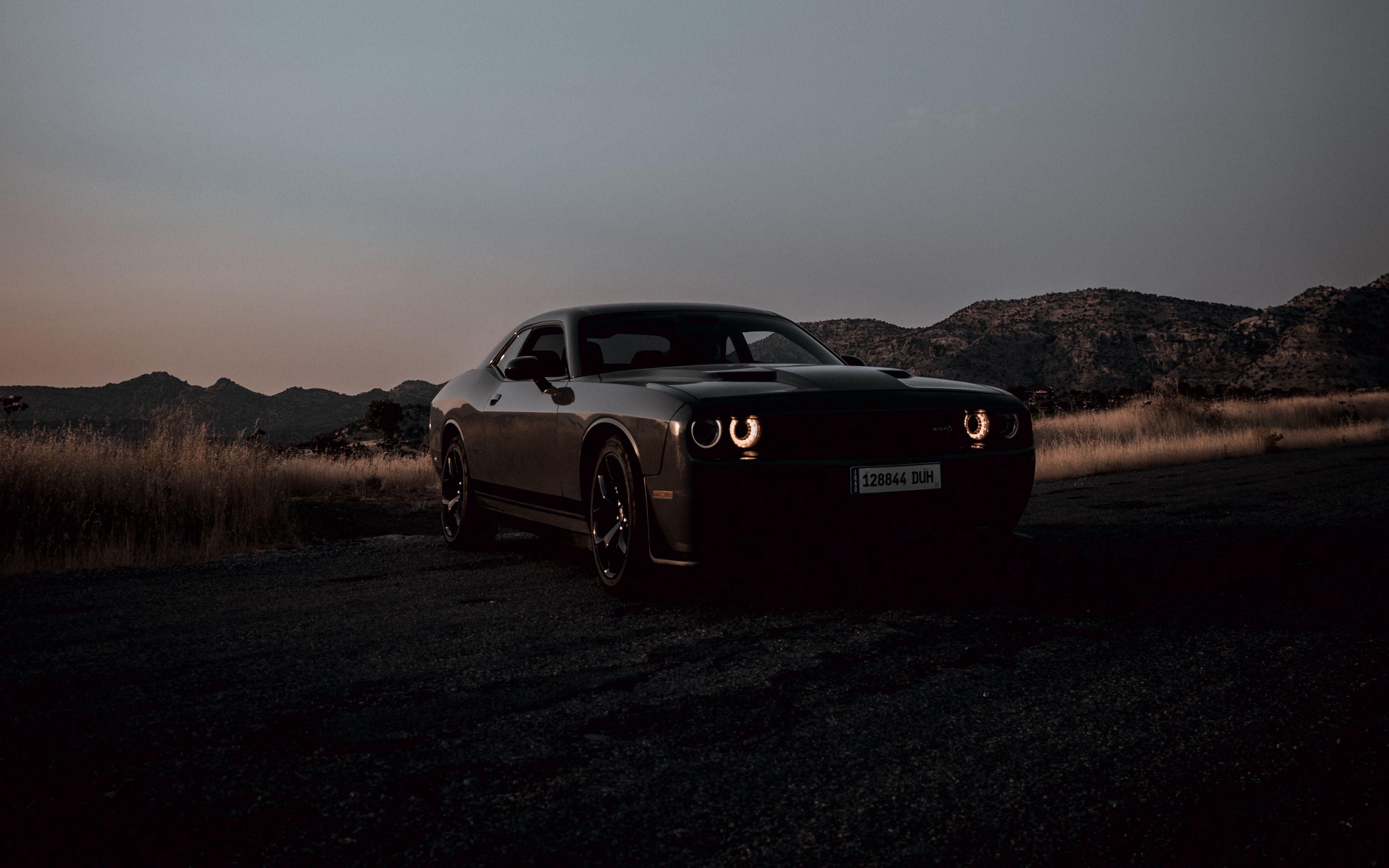 3840x2400 Download wallpaper 3840x2400 dodge challenger, dodge, car, black, dark, dusk 4k ultra HD 16:10 HD background