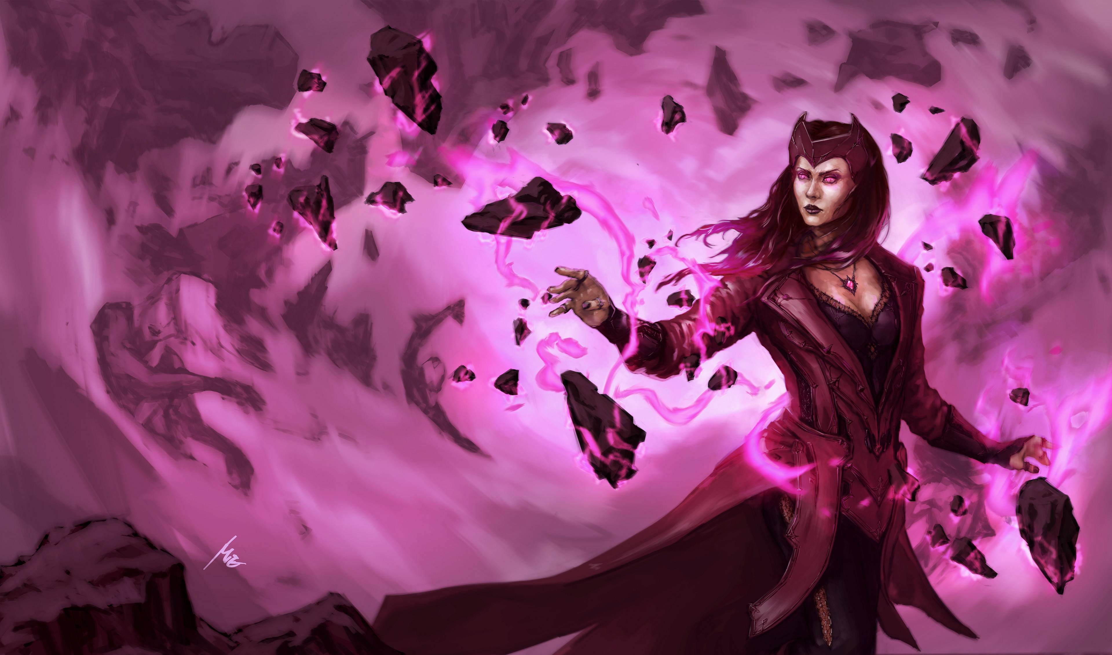 3840x2261 Scarlet Witch Marvel Cool Art 3840x21602019728 Resolution Wallpaper, HD Superheroes 4K Wallpaper, Image, Photo and Background