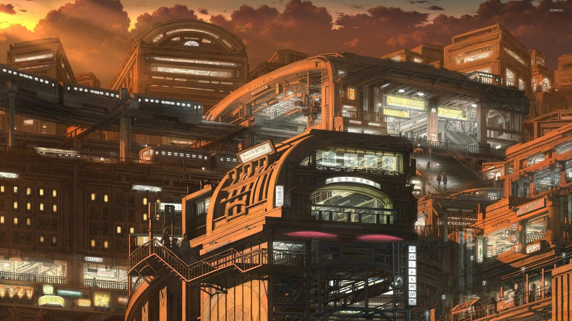 1920x1080 Download Anime City Wallpaper