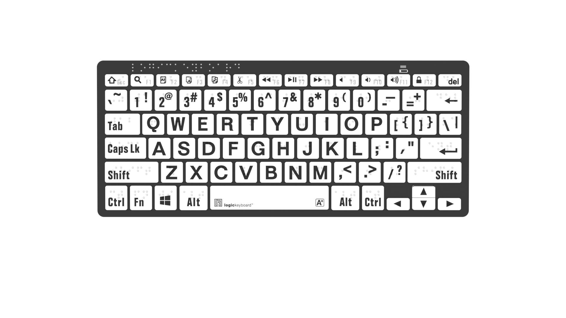 1920x1080 Braille LargePrint Bluetooth PC Keyboard