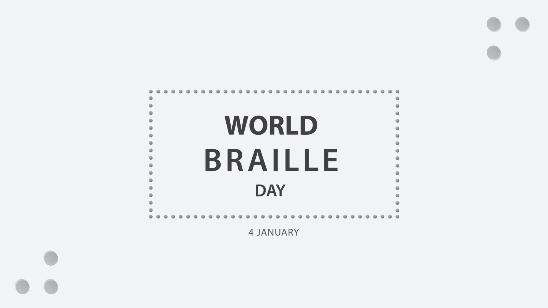1920x1080 World Braille Day. Vector illustration background