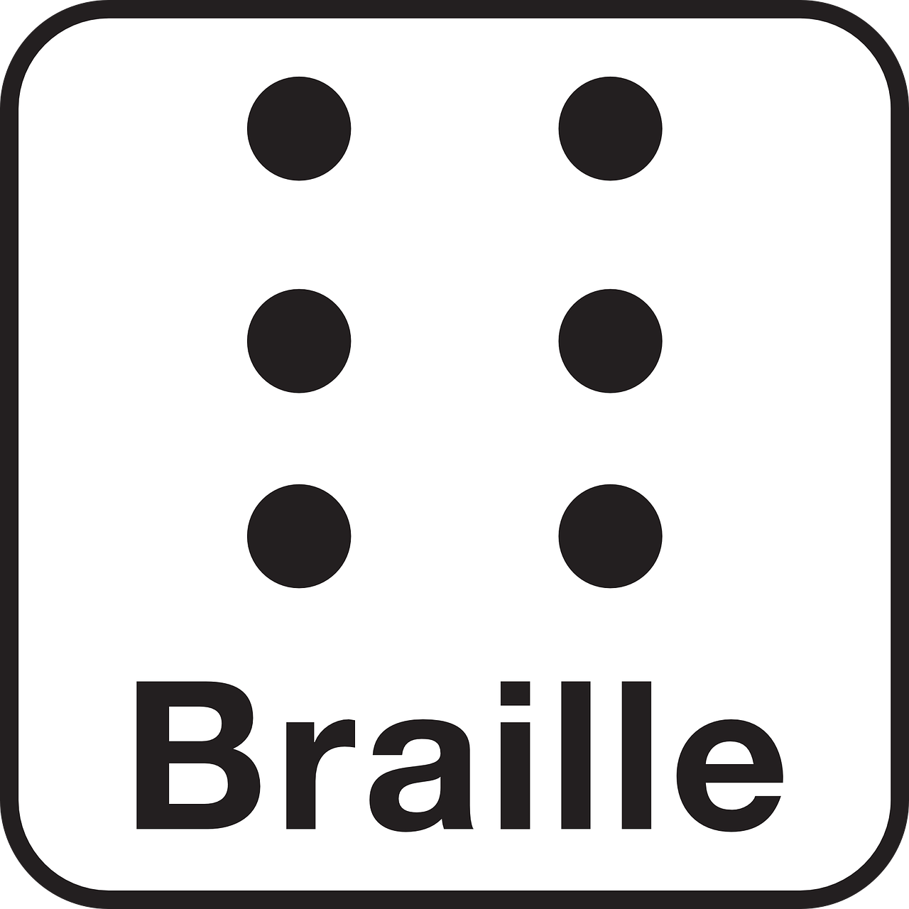1280x1280 Braille Barrier Free Symbol Vector Graphic