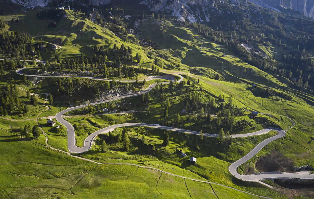 1232x782 Italy, South Tirol, Aerial view of Gardena Pass