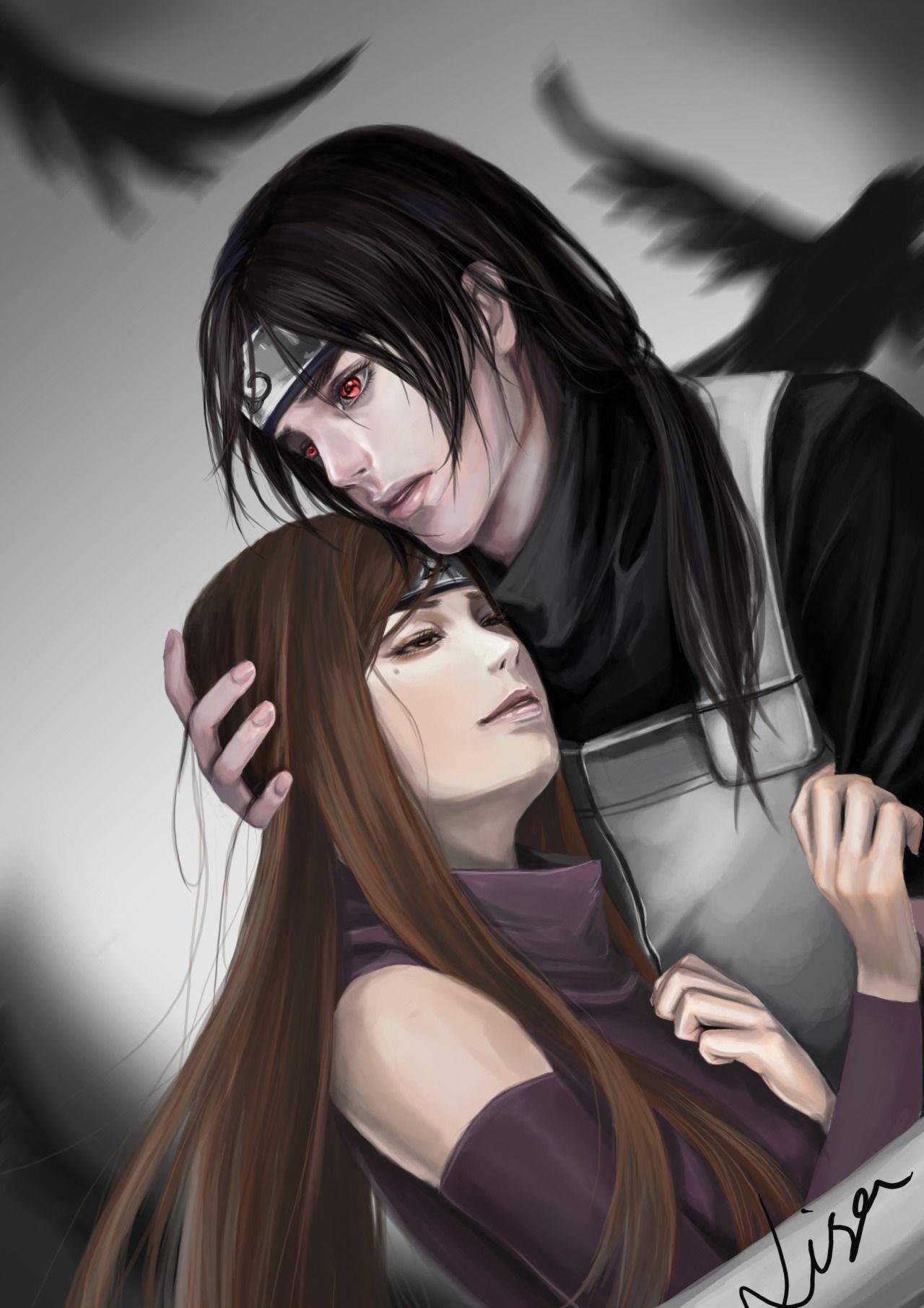 1280x1811 Download Izumi Uchiha Hugging Itachi Wallpaper