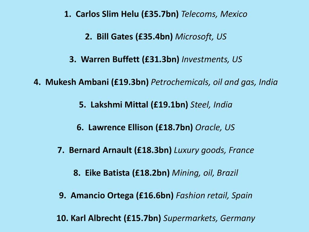 1024x768 Carlos Slim Helu (£35.7bn) Telecoms, Mexico