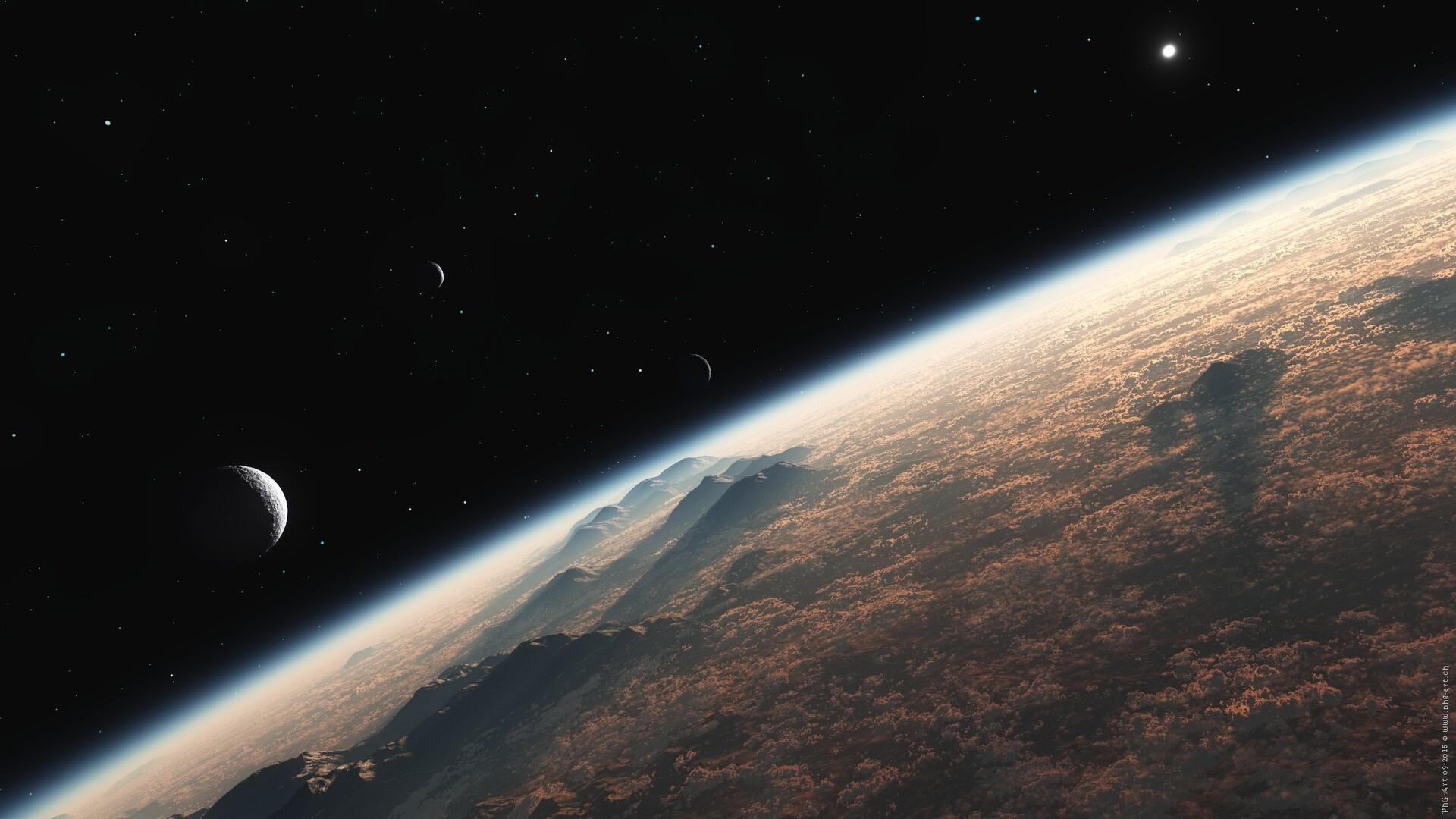 1920x1080 Philippe Gerber moons of Proxima Centauri Bb