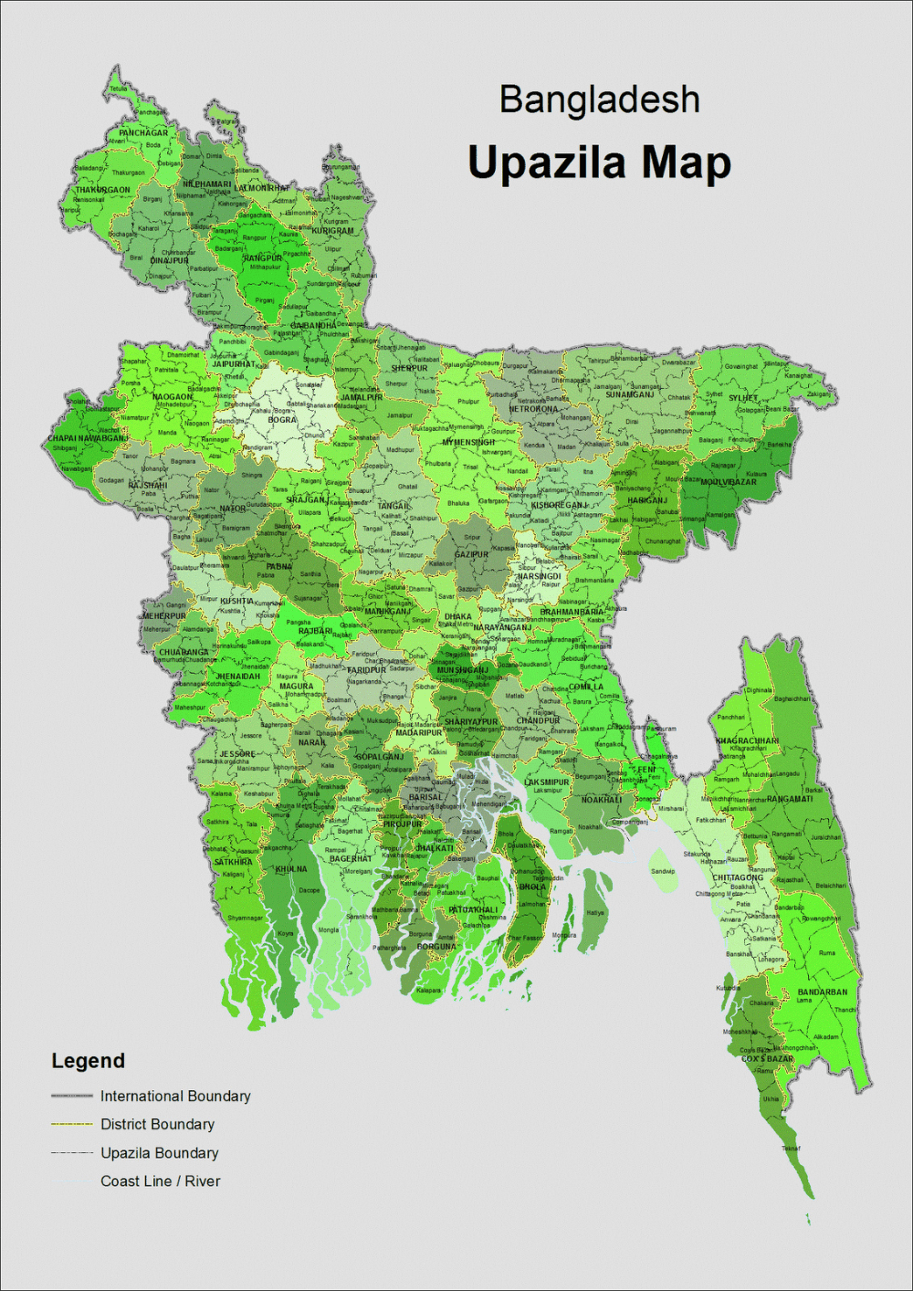 1000x1414 Administrative Map Of Bangladesh. Detailed Administrative Map. WhatsAnswer. Map, Asia map, Geography map