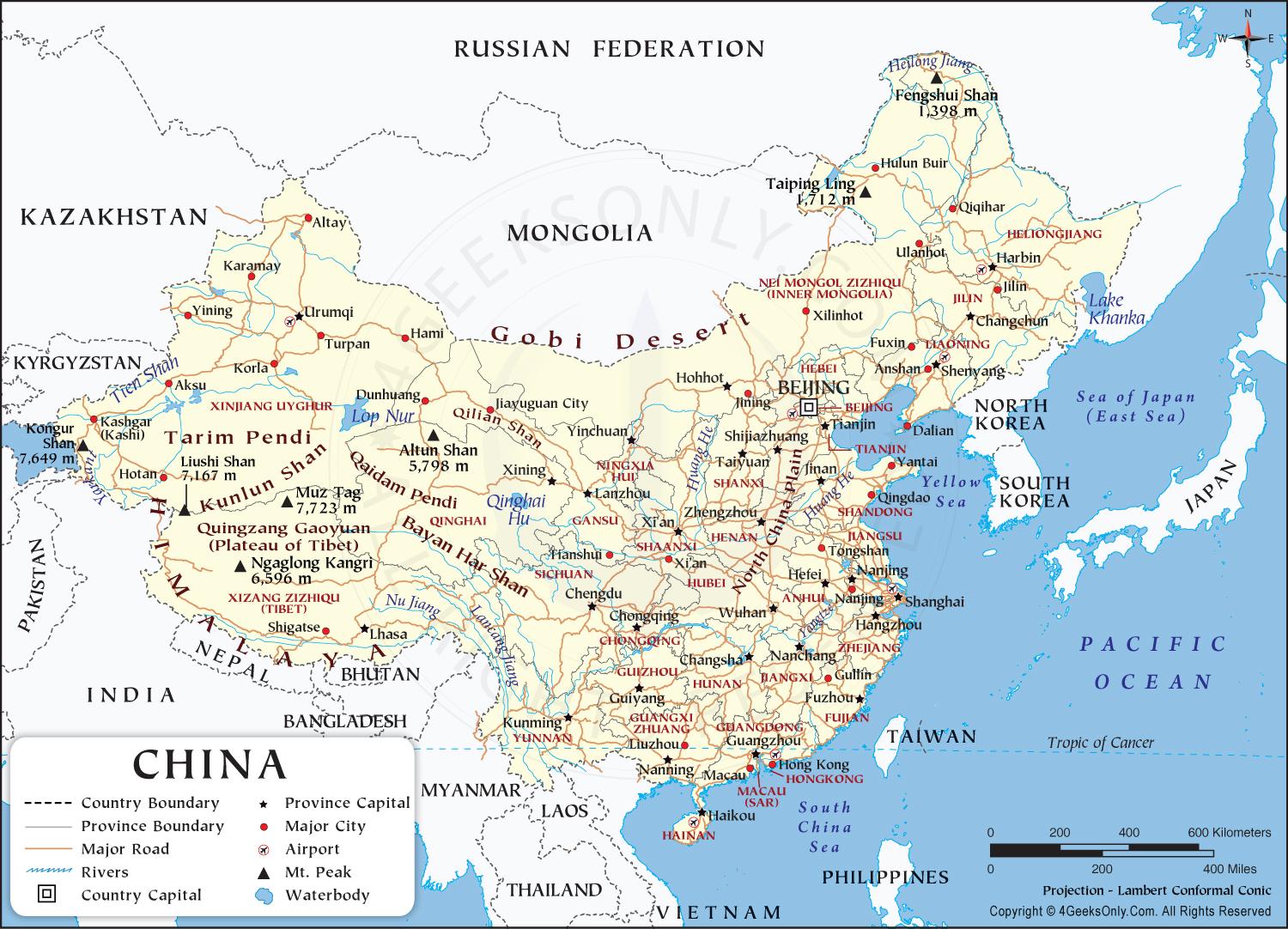 1500x1082 China Map HD