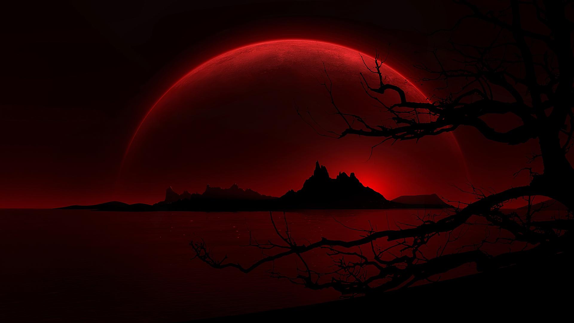 1920x1080 Red Planet Moon Abstract Space Desktop Wallpaper