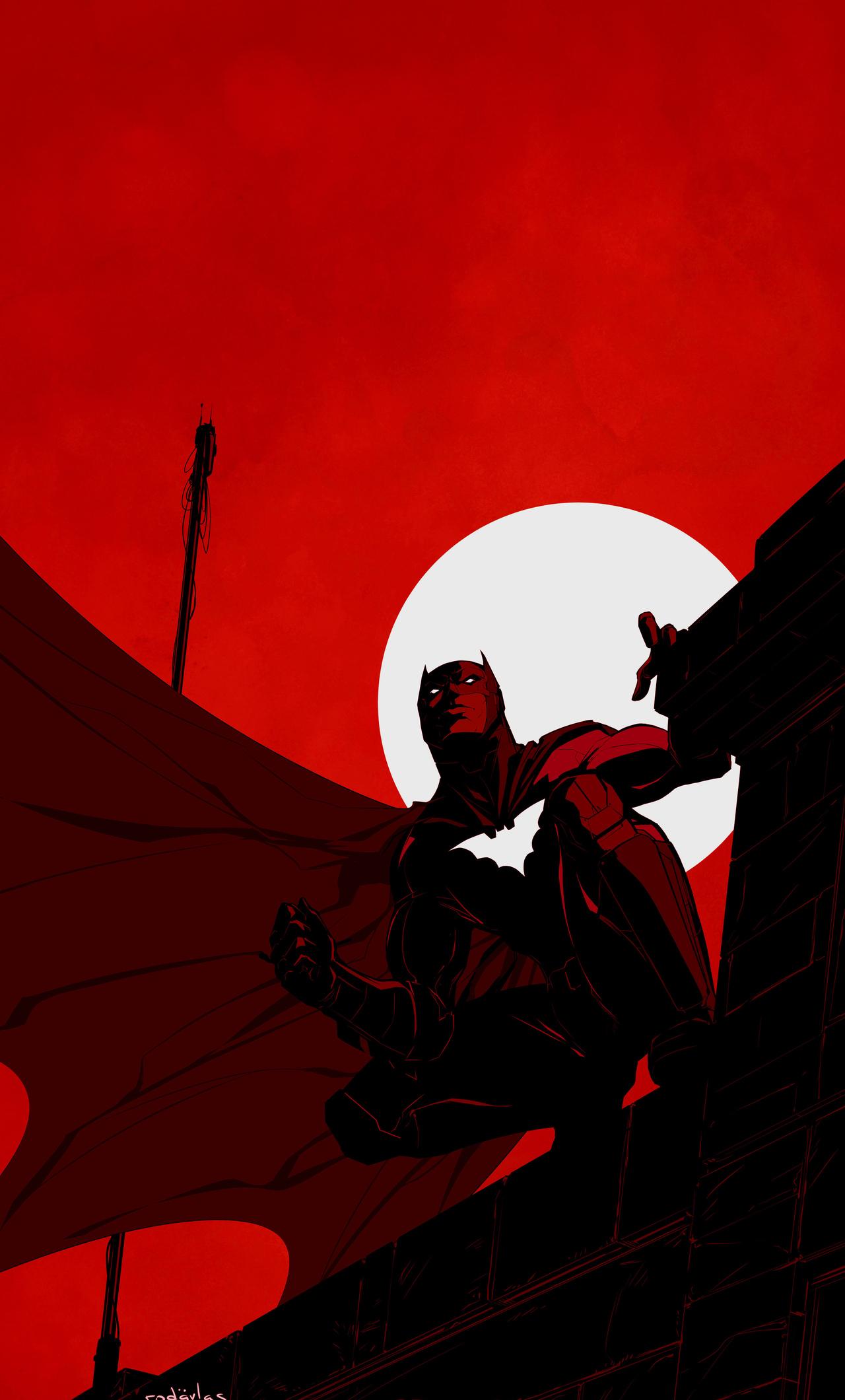 1280x2120 Batman Red Dark Theme iPhone HD 4k Wallpaper, Image, Background, Photo and Picture