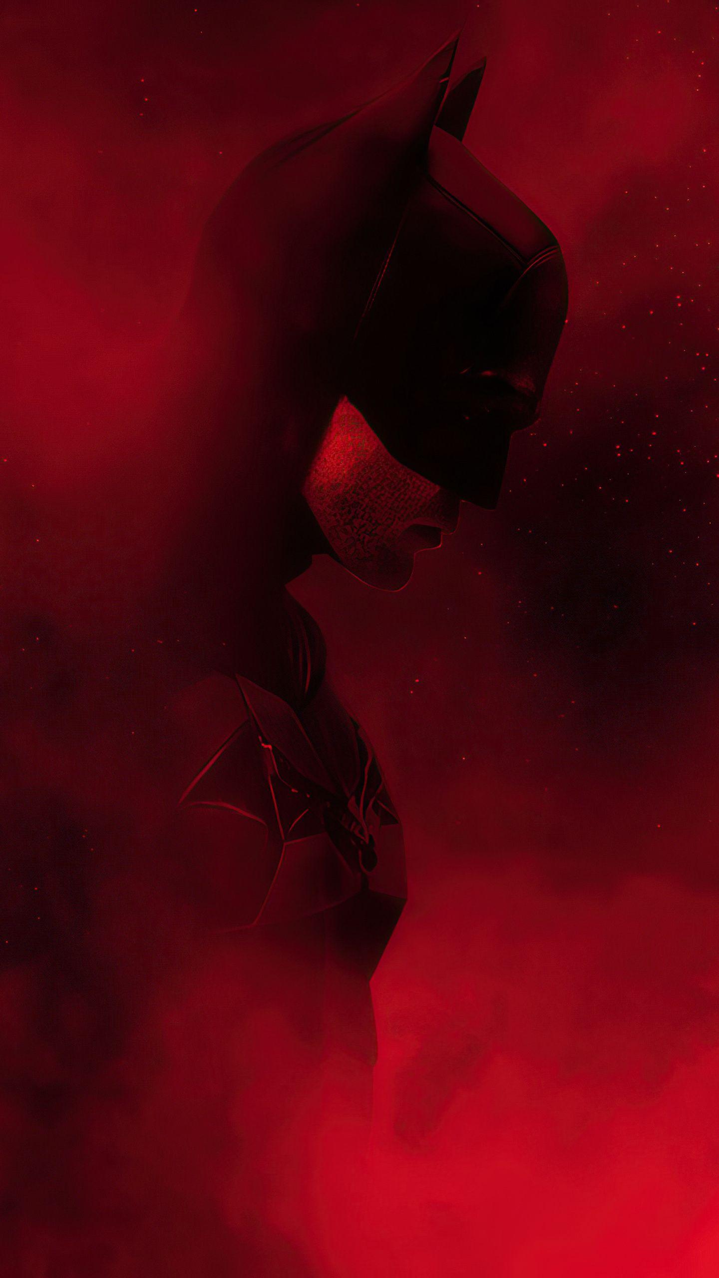 1440x2560 The Batman Red Theme Wallpaper