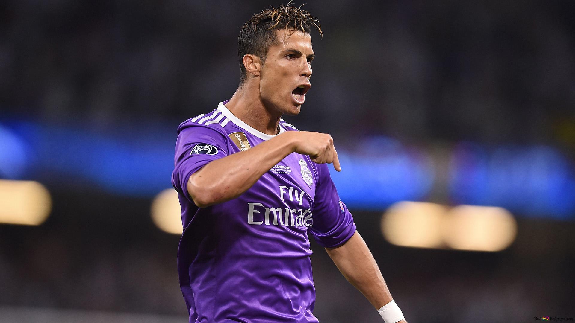 1920x1080 Ronaldo Purple Jersey Wallpaper