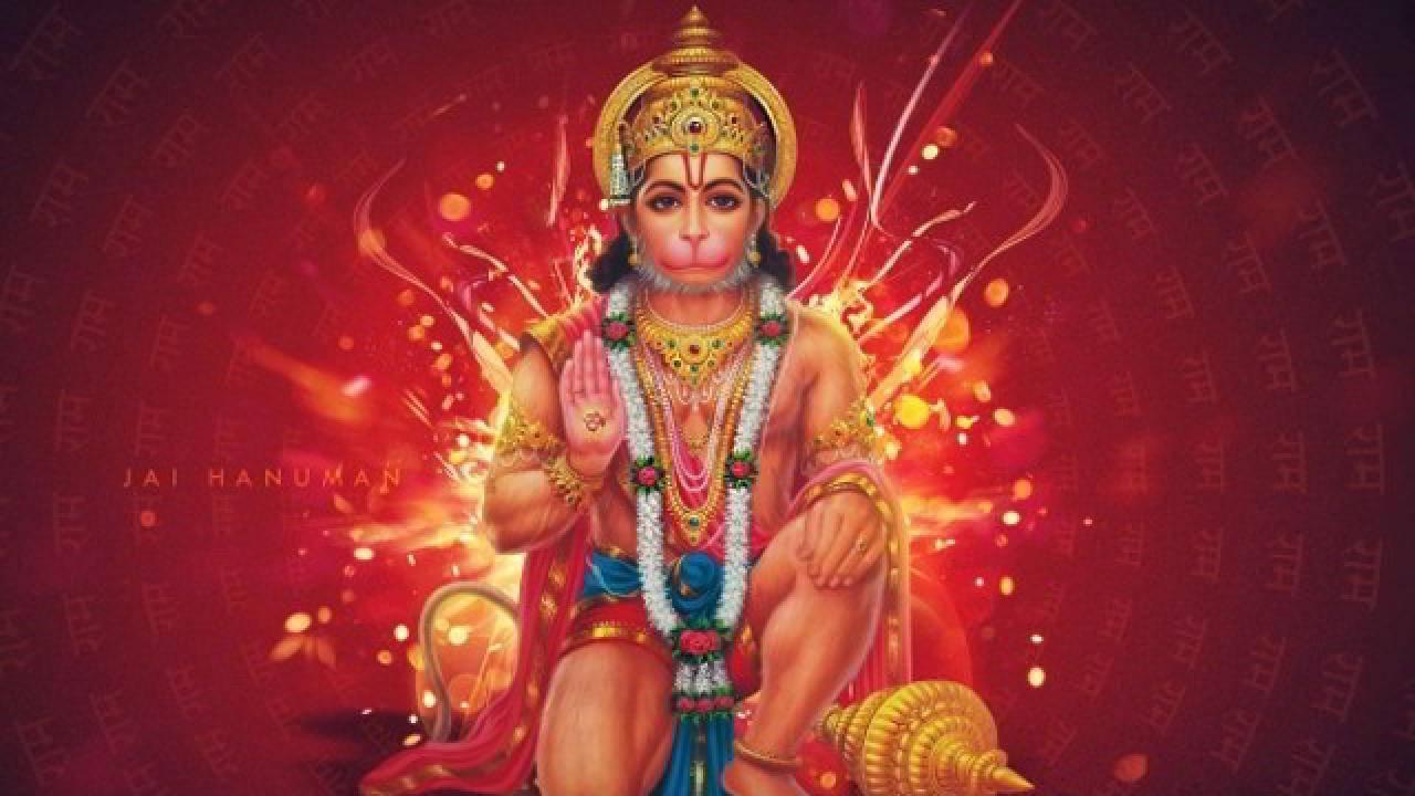 1280x720 Download Hanuman Jayanti Kneeling Wallpaper