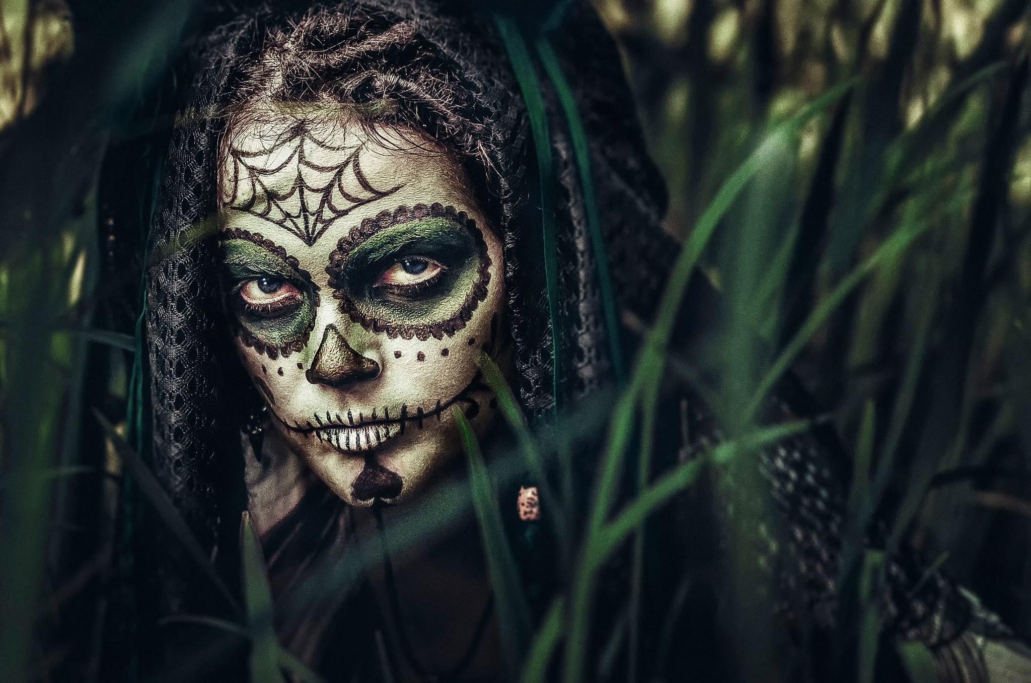 2048x1356 Sugar Skull, model, 1080P, body paint