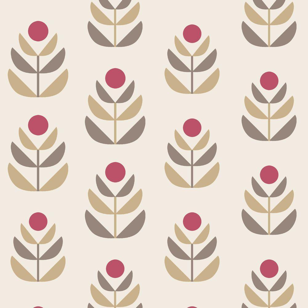 1000x1000 Beacon House Oslo Red Geometric Tulip Wallpaper 2535 20620