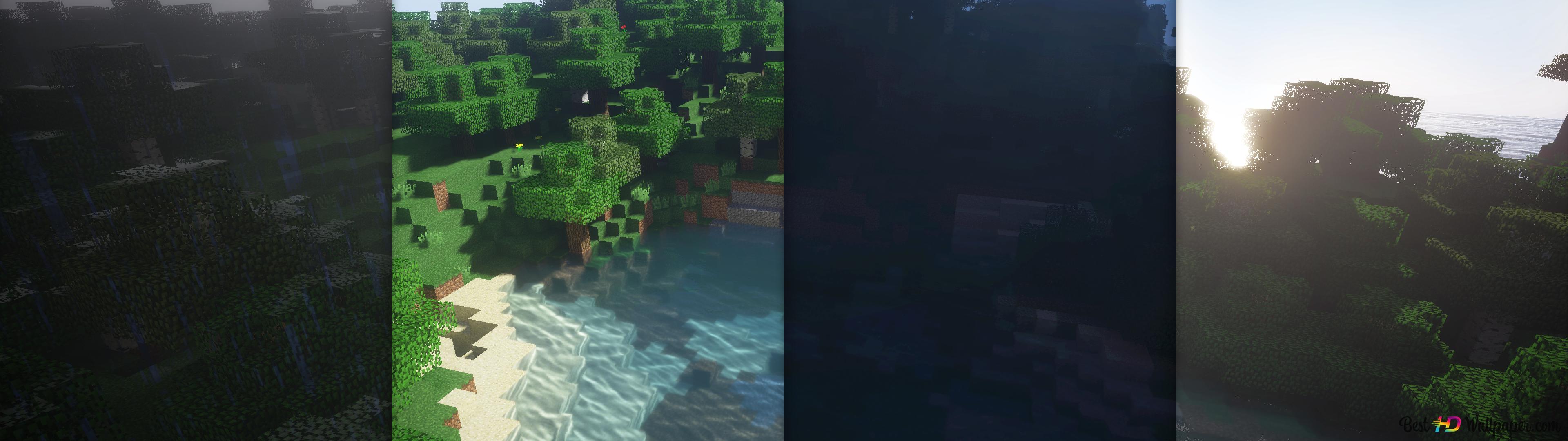 3840x1080 Minecraft 4K wallpaper download