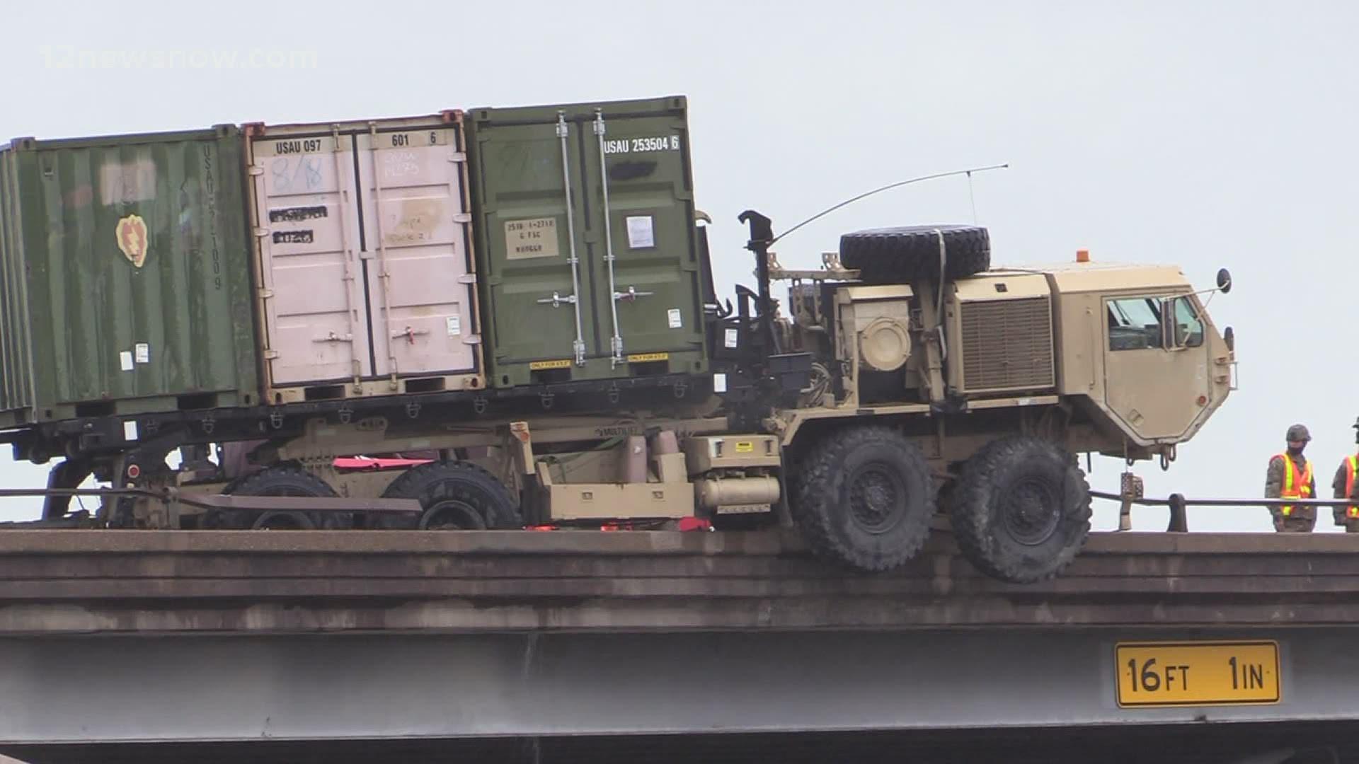 1920x1080 Army truck went over guardrail over Highway 365