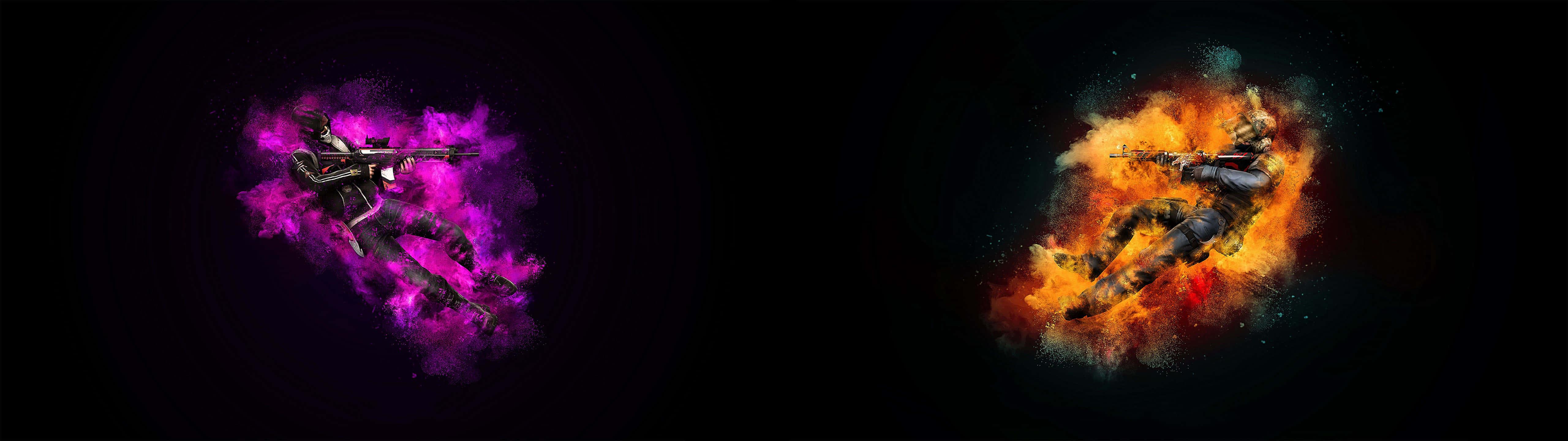5120x1440 Download Get creative and productive with 5120x1440 dual monitor setup Wallpaper