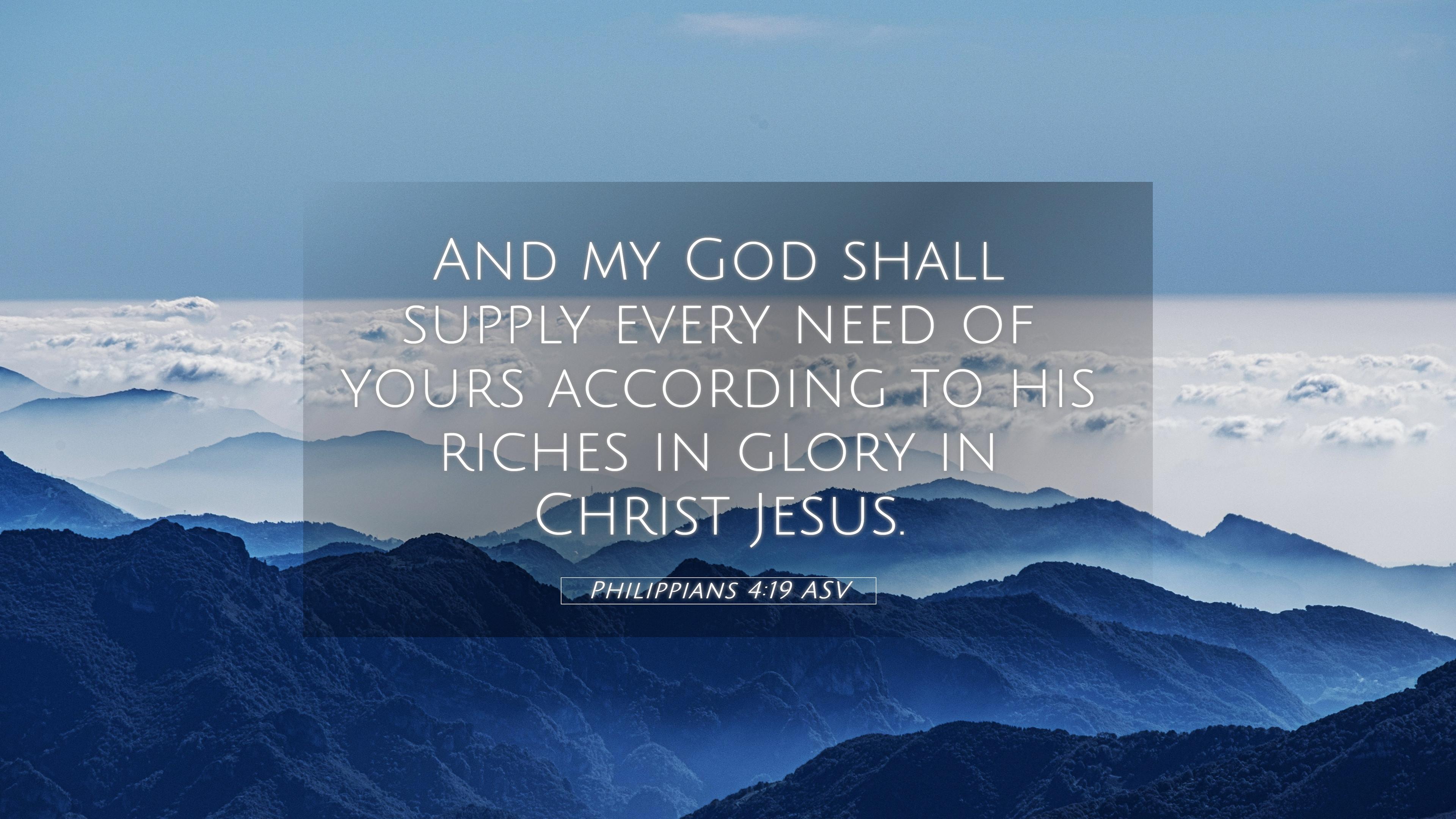 3840x2160 Philippians 4:19 ASV 4K Wallpaper my God shall supply every need of yours