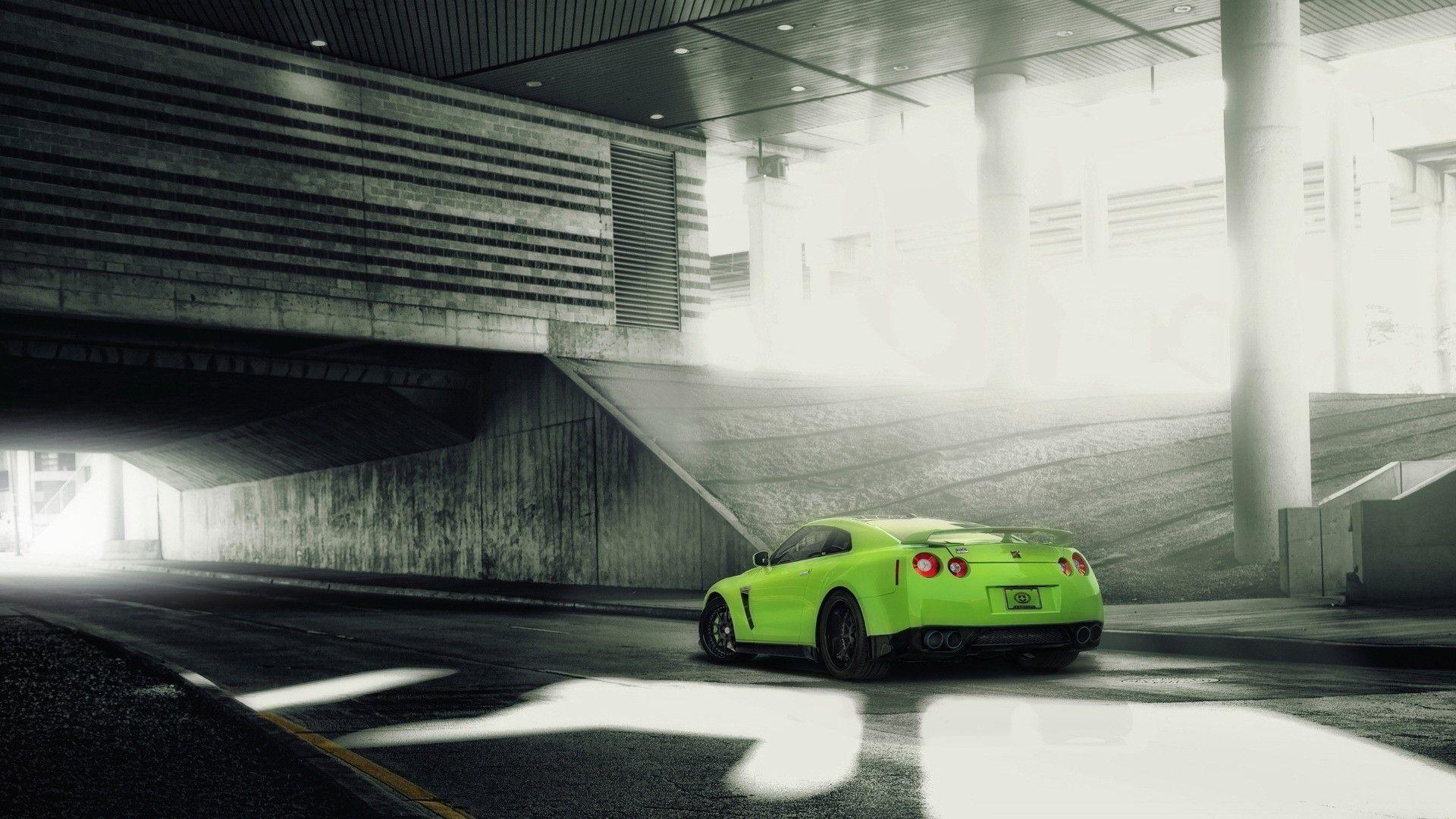 1920x1080 Gtr nissan r35 gtr green cars wallpaper. PC