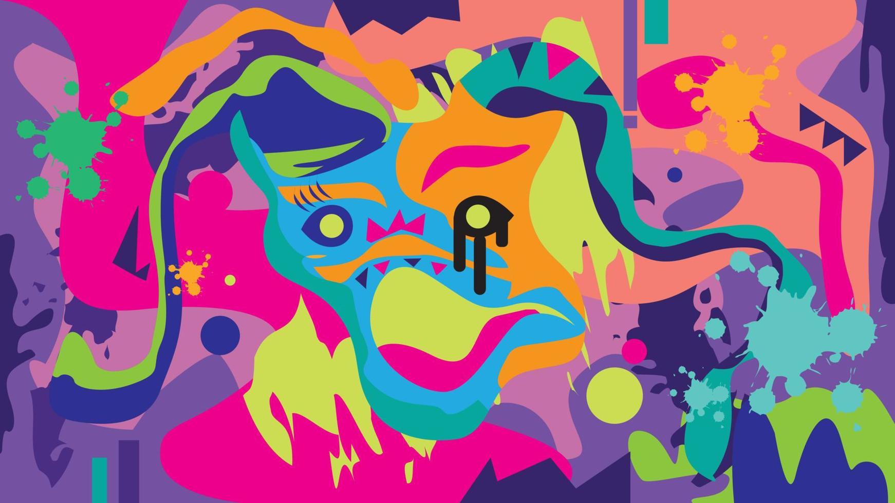 1742x980 Art background and wallpaper for the exhibition of painting, sculpture and music. Vector illustration of abstract background, pattern for magazine or cover