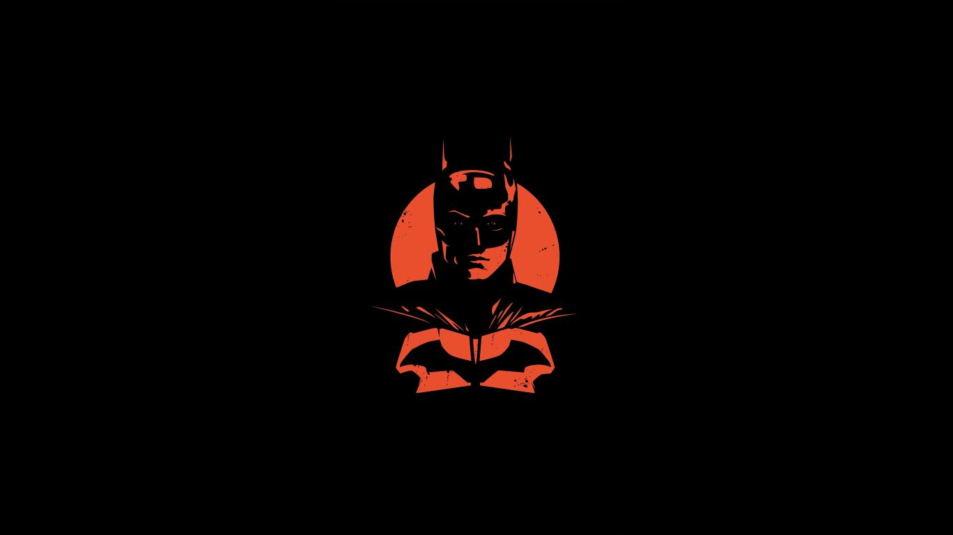 1366x768 The Batman 2021 movie dark minimal wallpaper background