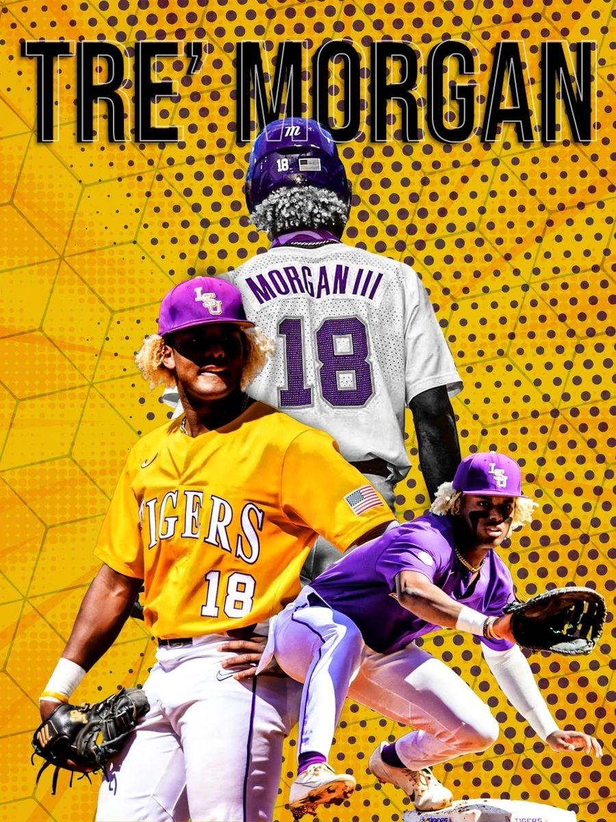 900x1200 Tre Morgan LSU Baseball NIL Poster- Authentically Autographed