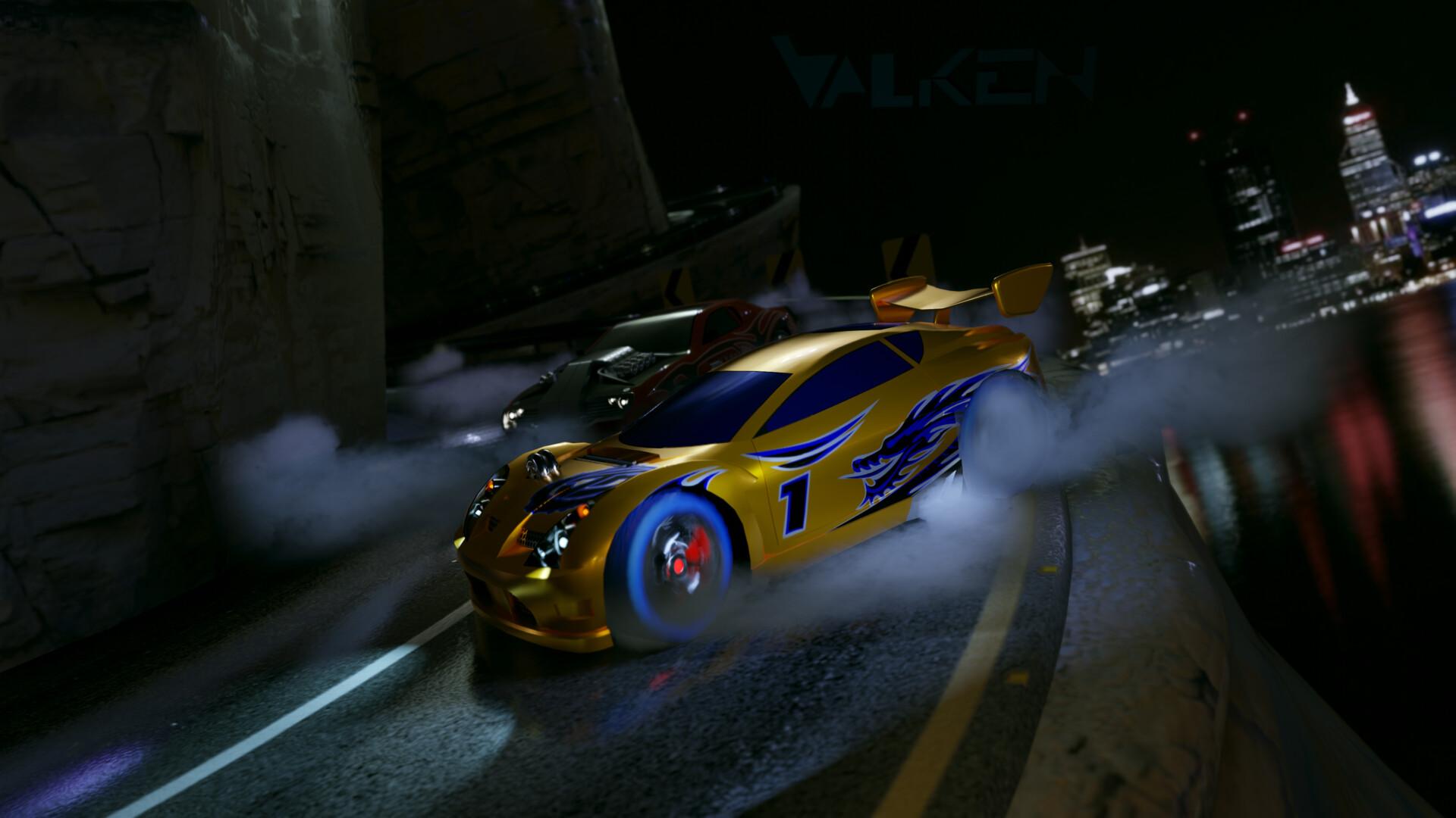 1920x1080 NFS Carbon Cover Art Recreation. (Hot Wheels Edition)