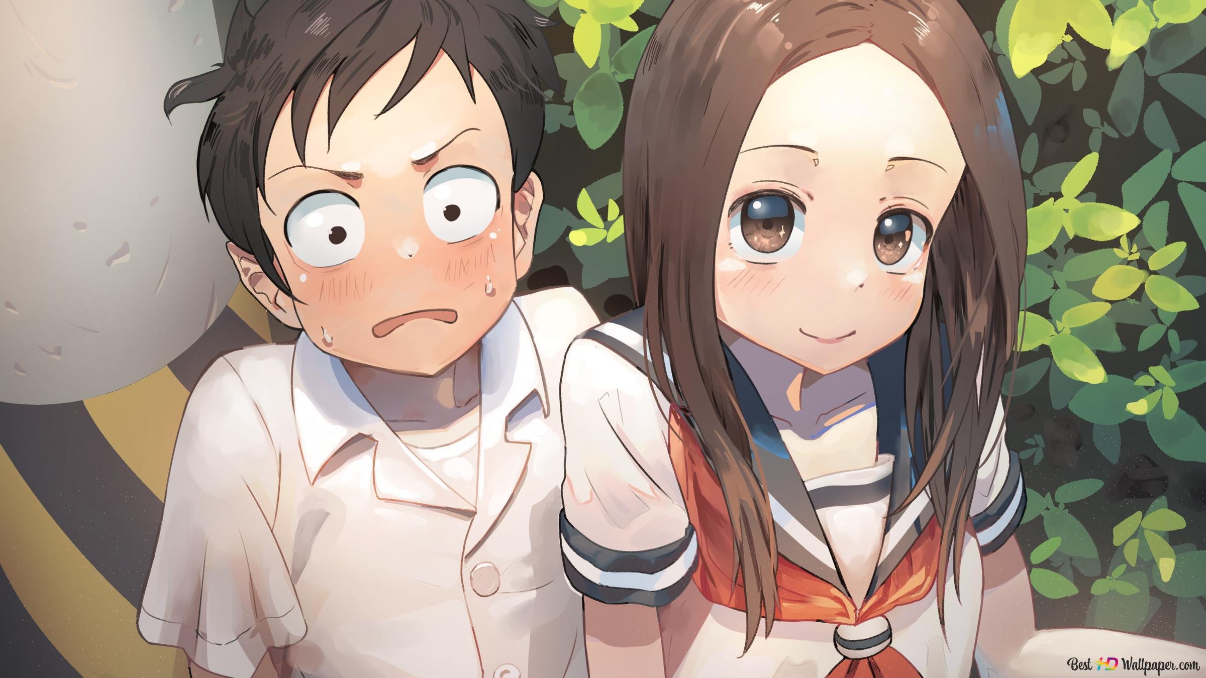 2400x1350 Teasing Master Takagi San : Takagi San & Nishikata 2K Wallpaper Download