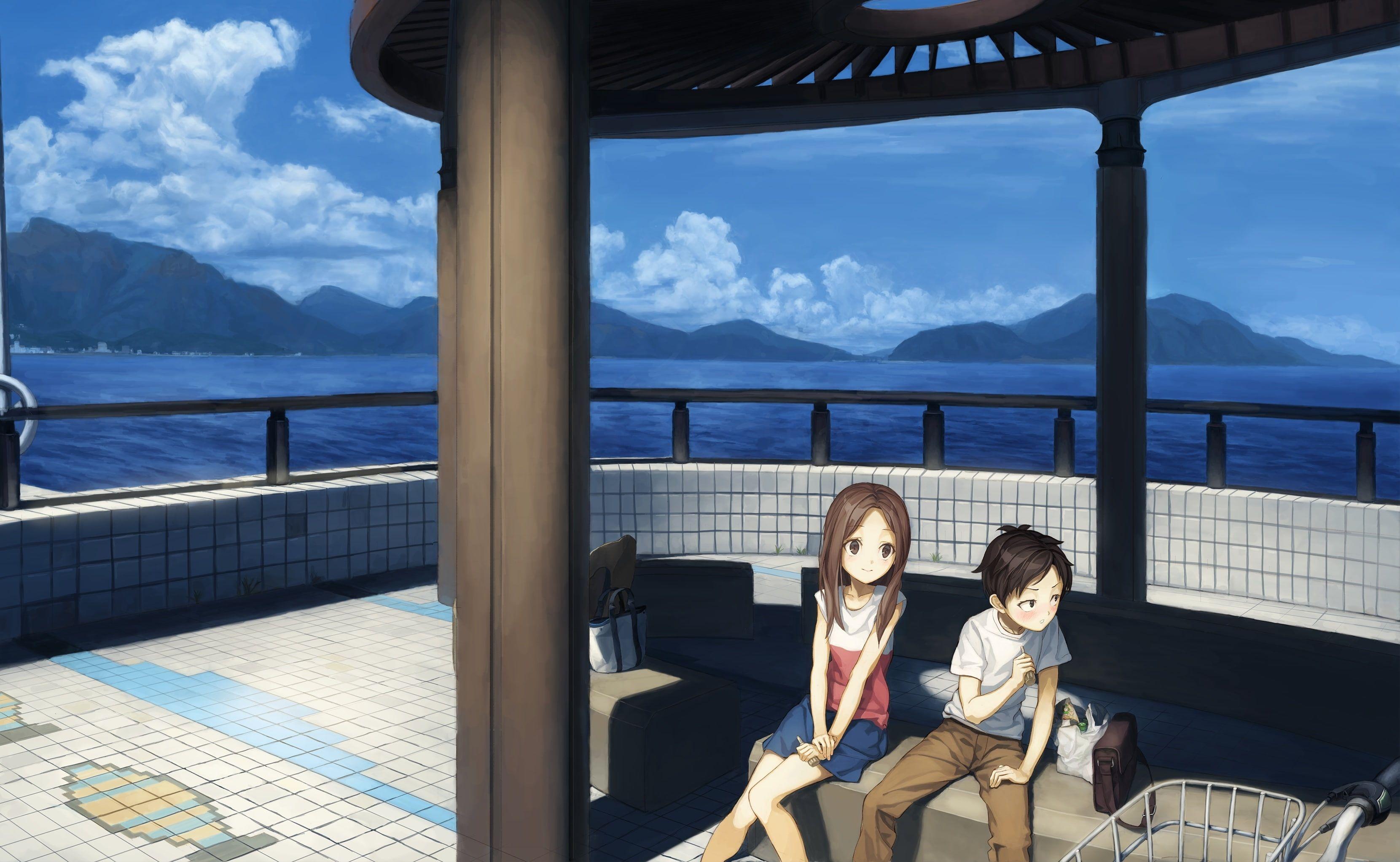 3321x2045 Takagi #nishikata Karakai Jouzu No Takagi San #ocean #landscape #Anime K # Wallpaper #hdwall. Karakai Jouzu No Takagi San, Takagi San, Teasing Master Takagi San
