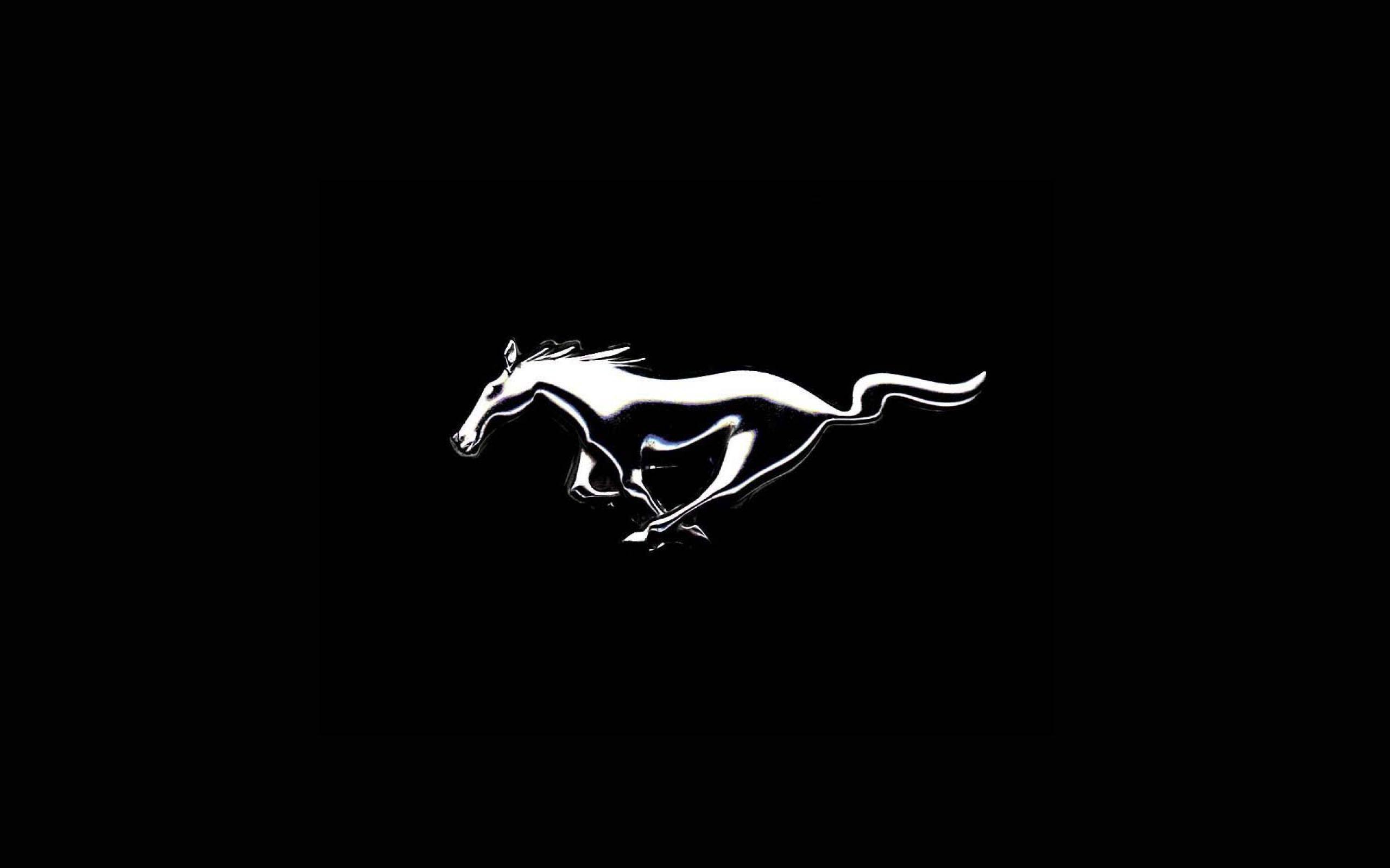 2560x1600 Mustang Logo Wallpaper Black