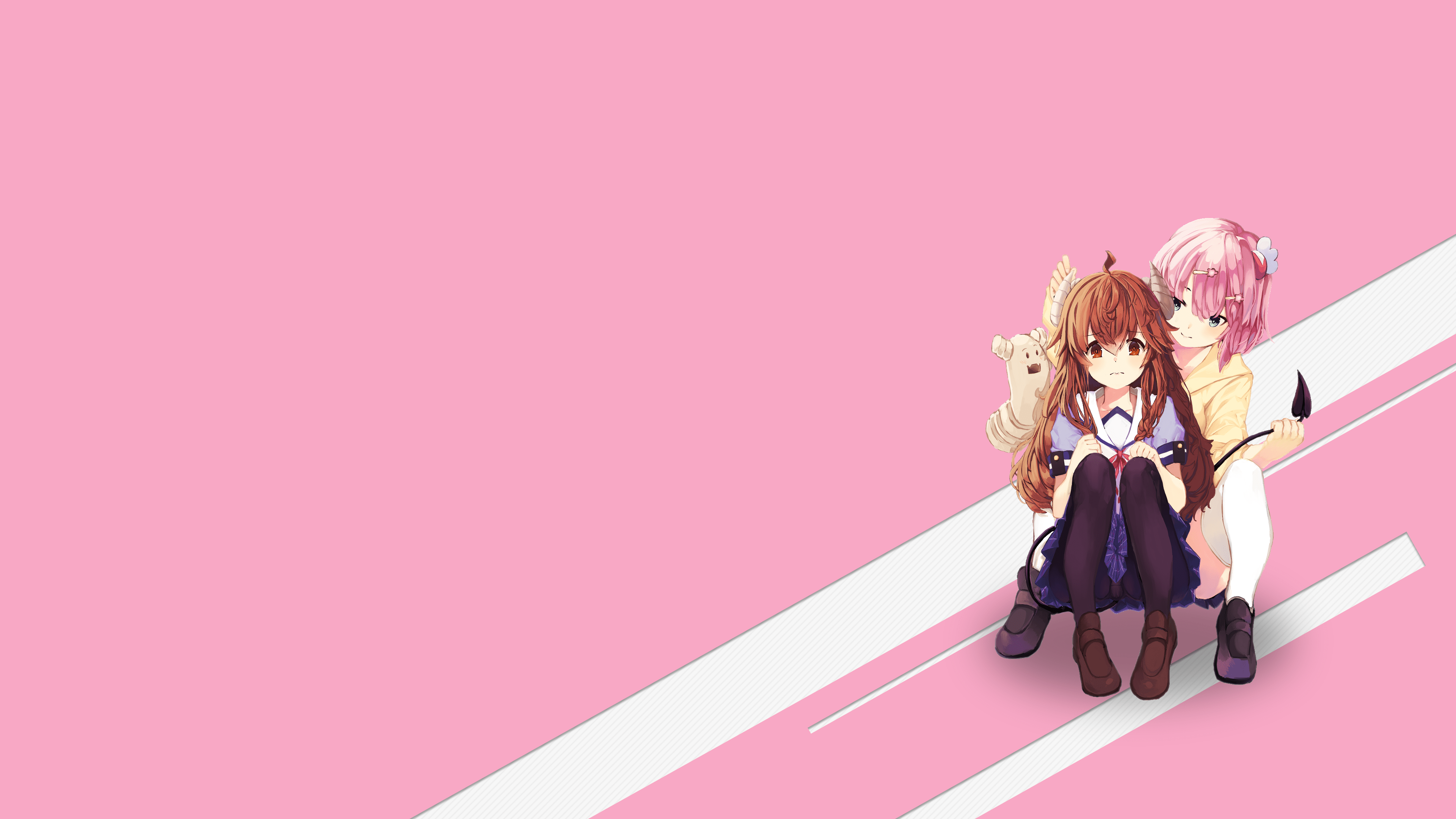 3840x2160 Shamiko and Momo Mazoku [The Demon Girl Next Door] (3840x2160)