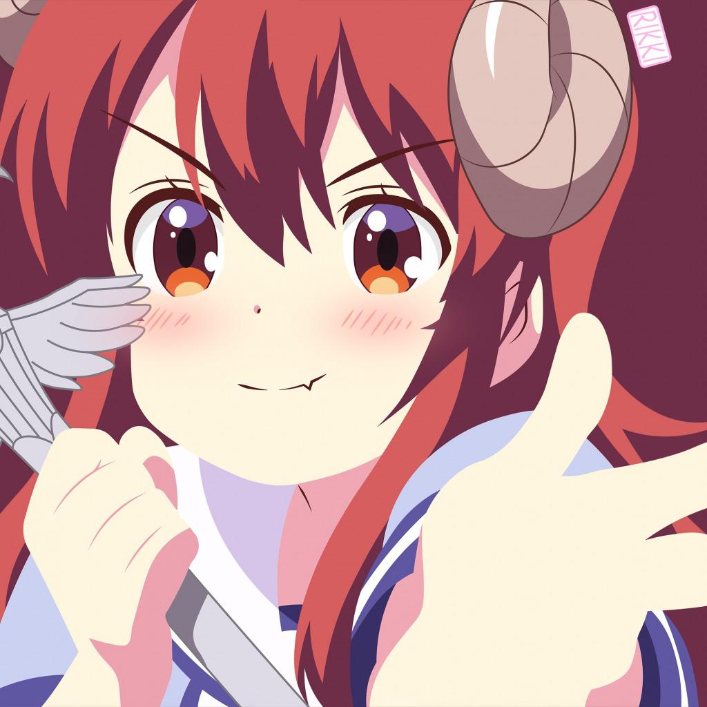 1024x1024 Download wallpaper girl, Machikado Mazoku, Yuuko Yoshida, section mood in resolution 1024x1024