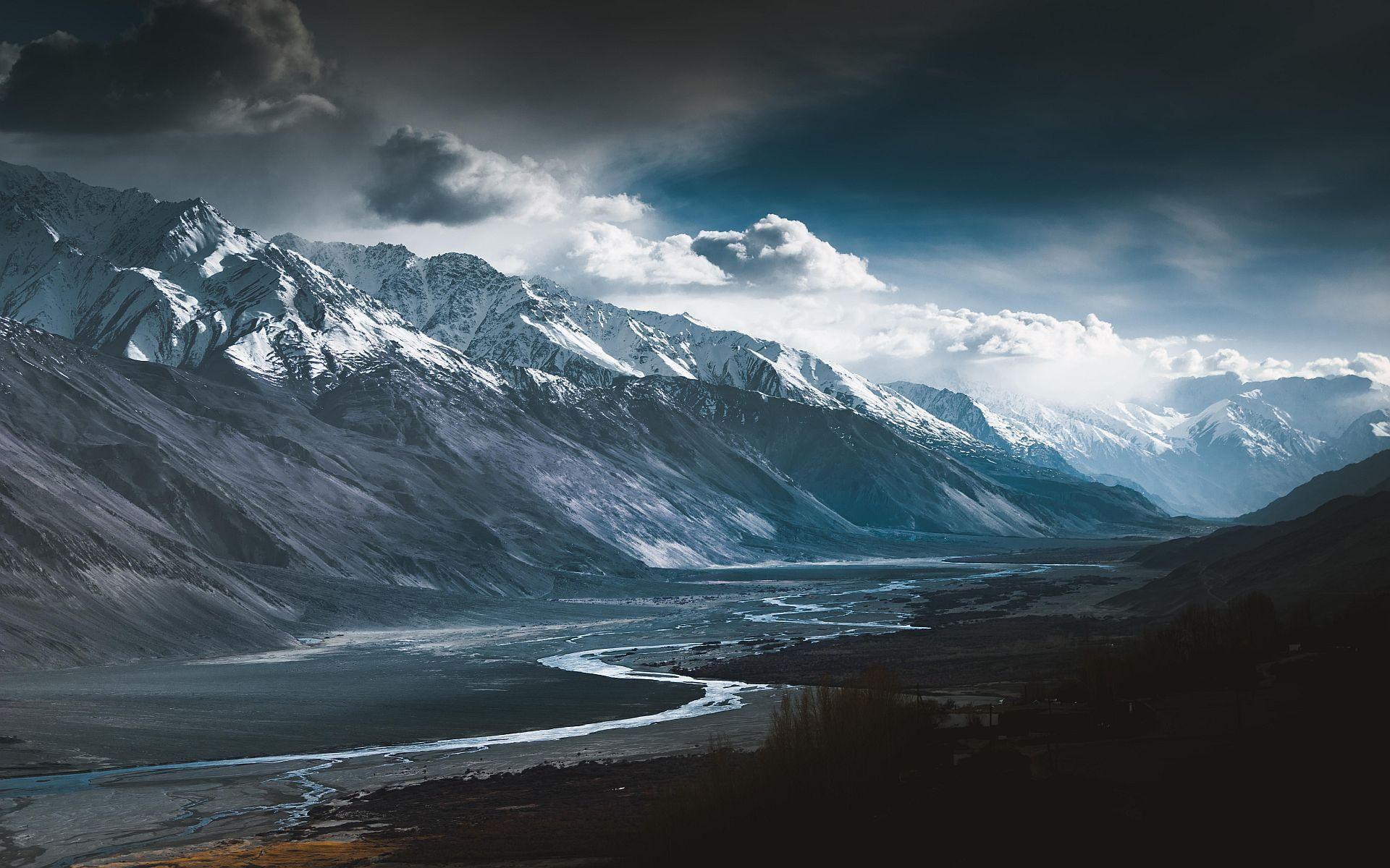 1920x1200 mountains #dark #ravine #snow #clouds #Afghanistan P #wallpaper #hdwallpaper #desktop. Mountain wallpaper, Landscape, Old jeep