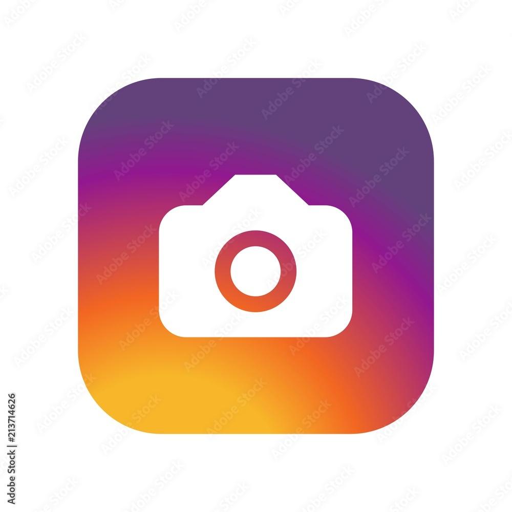 1000x1000 Instagram Camera icon on gradient color background vector icon. Simple element illustration. Instagram Camera on gradient color background symbol design. instagram camera with vintage painted colors Stock Vector