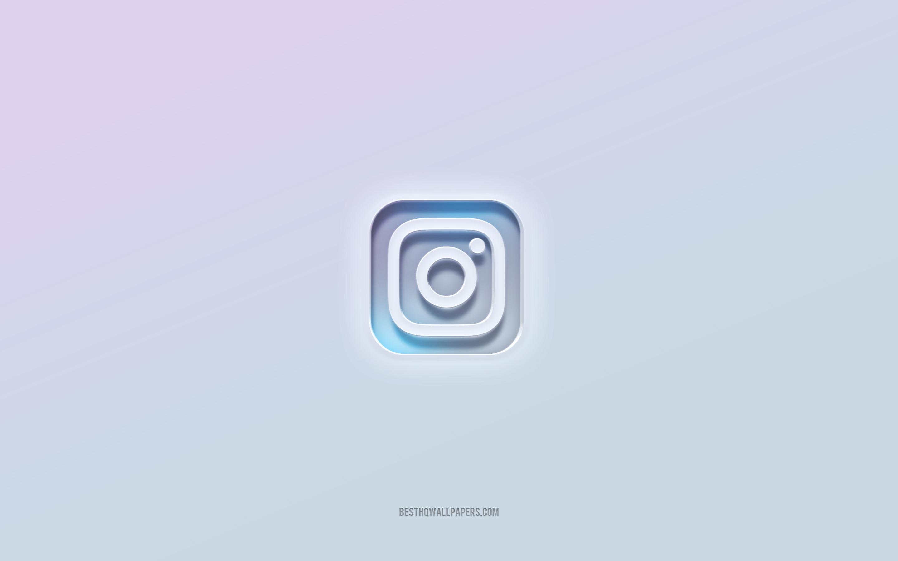 2880x1800 Download wallpaper Instagram logo, cut out 3D text, white background, Instagram 3D logo, Instagram emblem, Instagram, embossed logo, Instagram 3D emblem for desktop with resolution 2880x1800. High Quality HD picture wallpaper