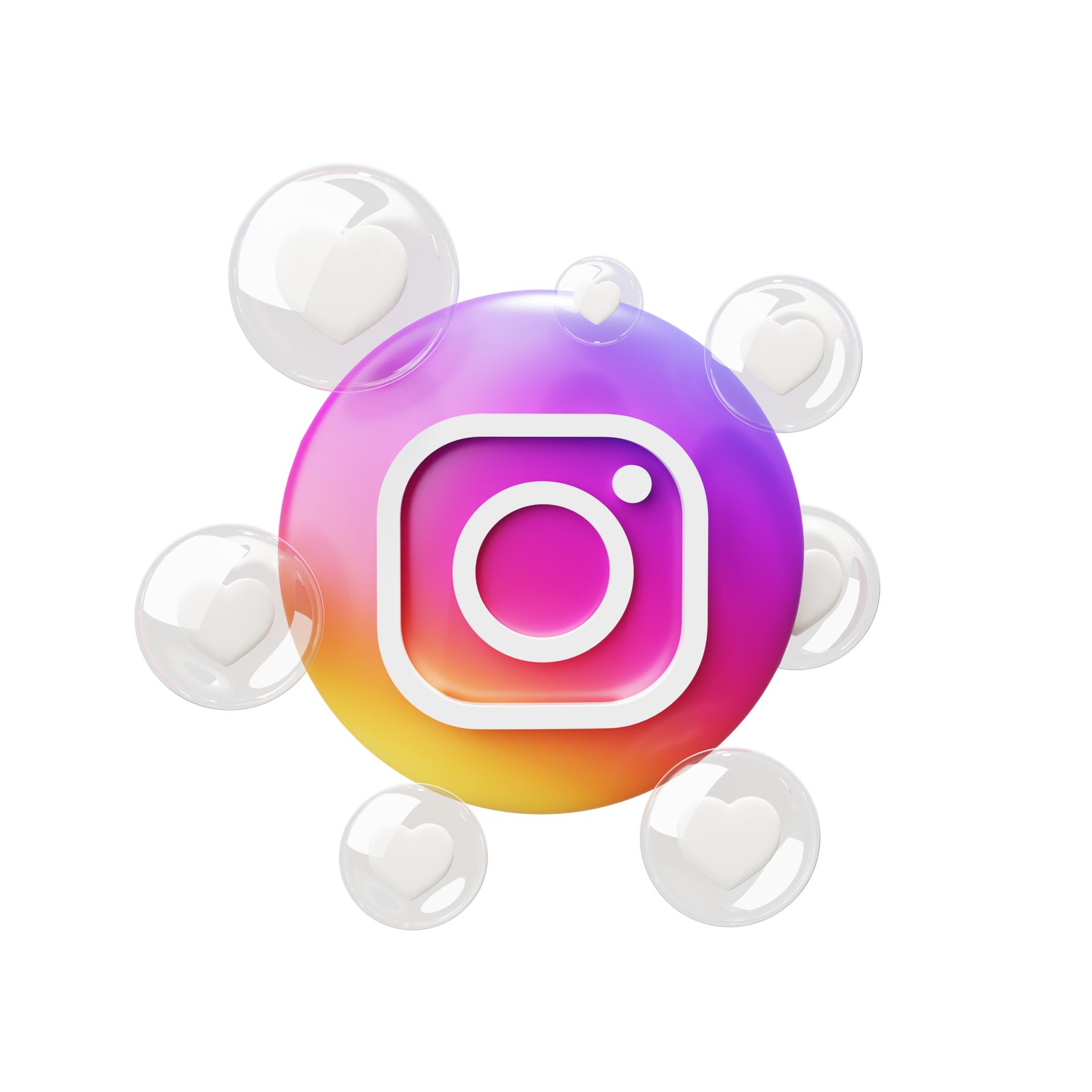 1920x1920 Free Like online Concept of social networks Instagram icon with likes 3D render 10063433 PNG with Transparent Background