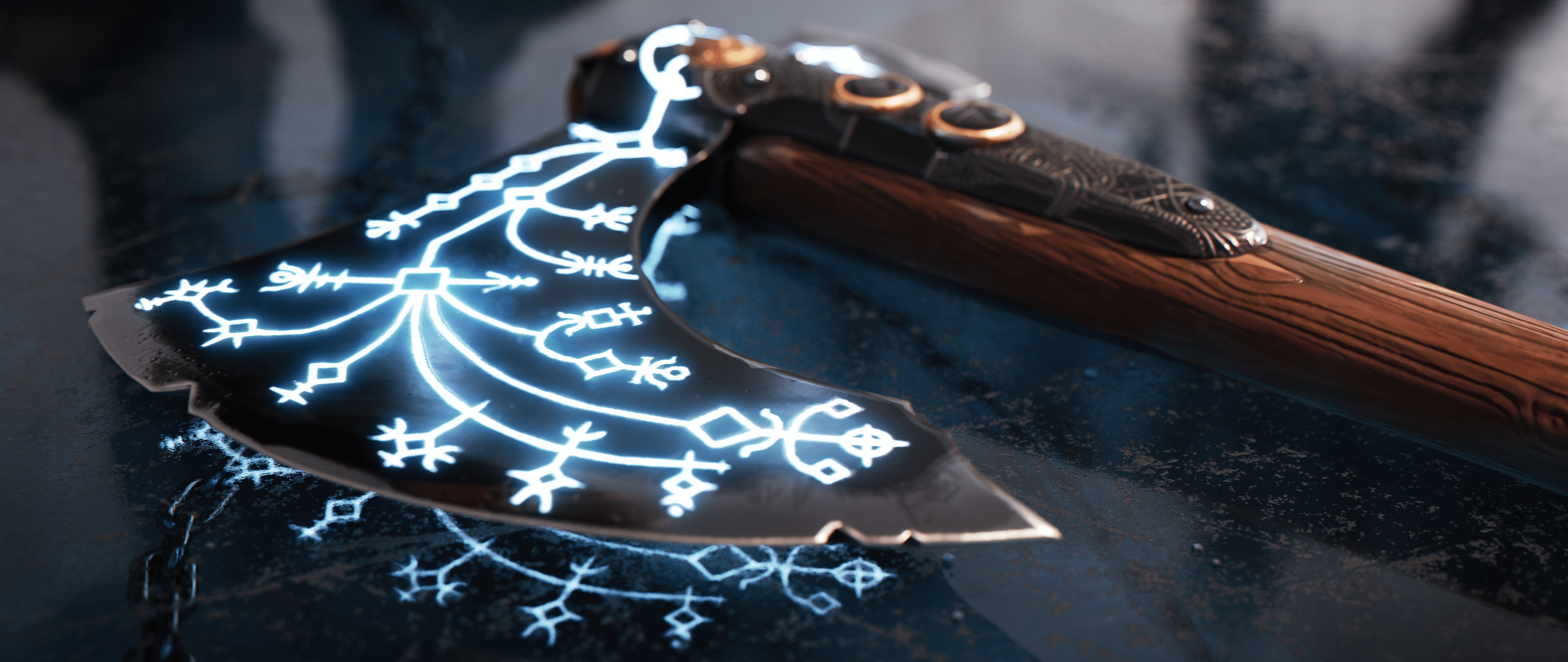 5120x2160 Wallpaper Render I made of the Leviathan Axe!