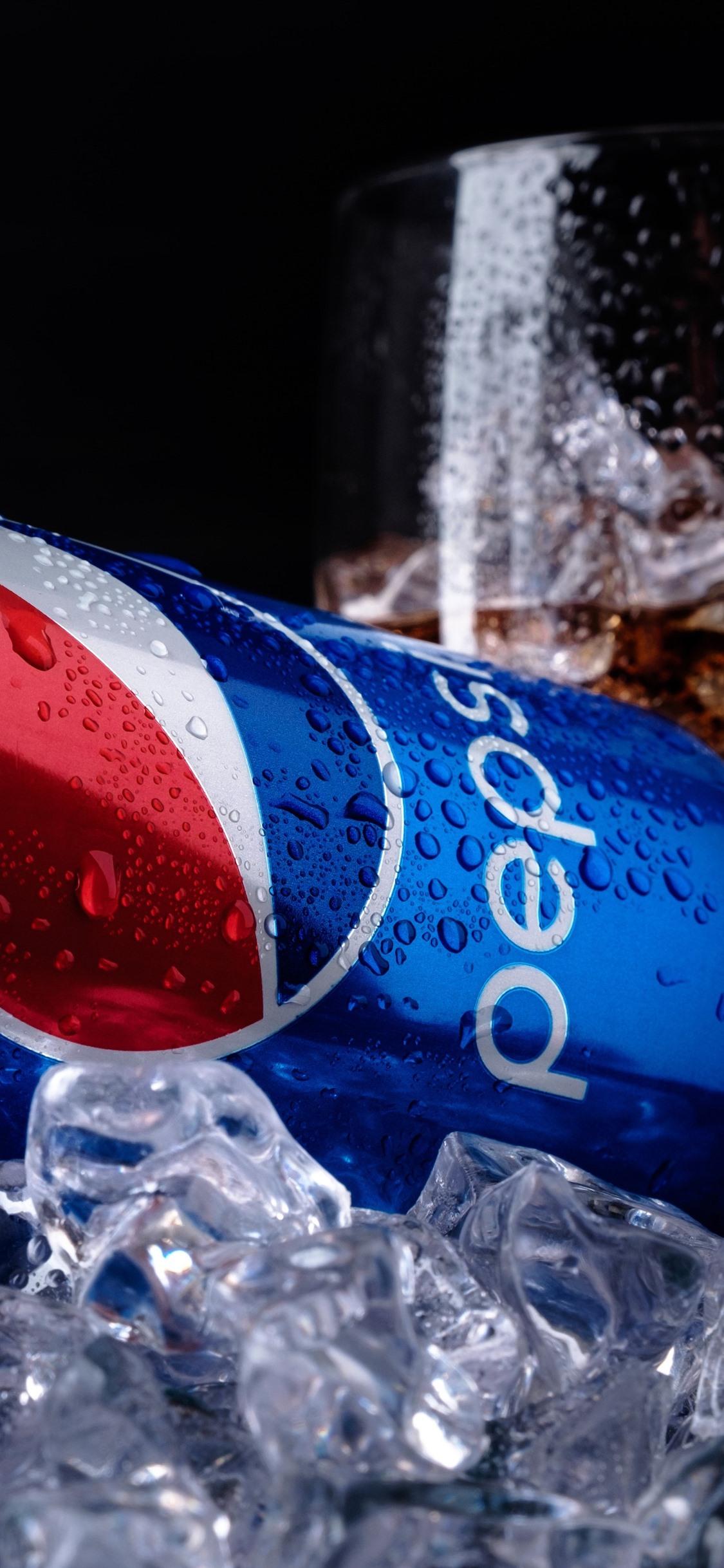 1125x2436 Wallpaper Pepsi cola, ice cubes, drinks 3840x2160 UHD 4K Picture, Image