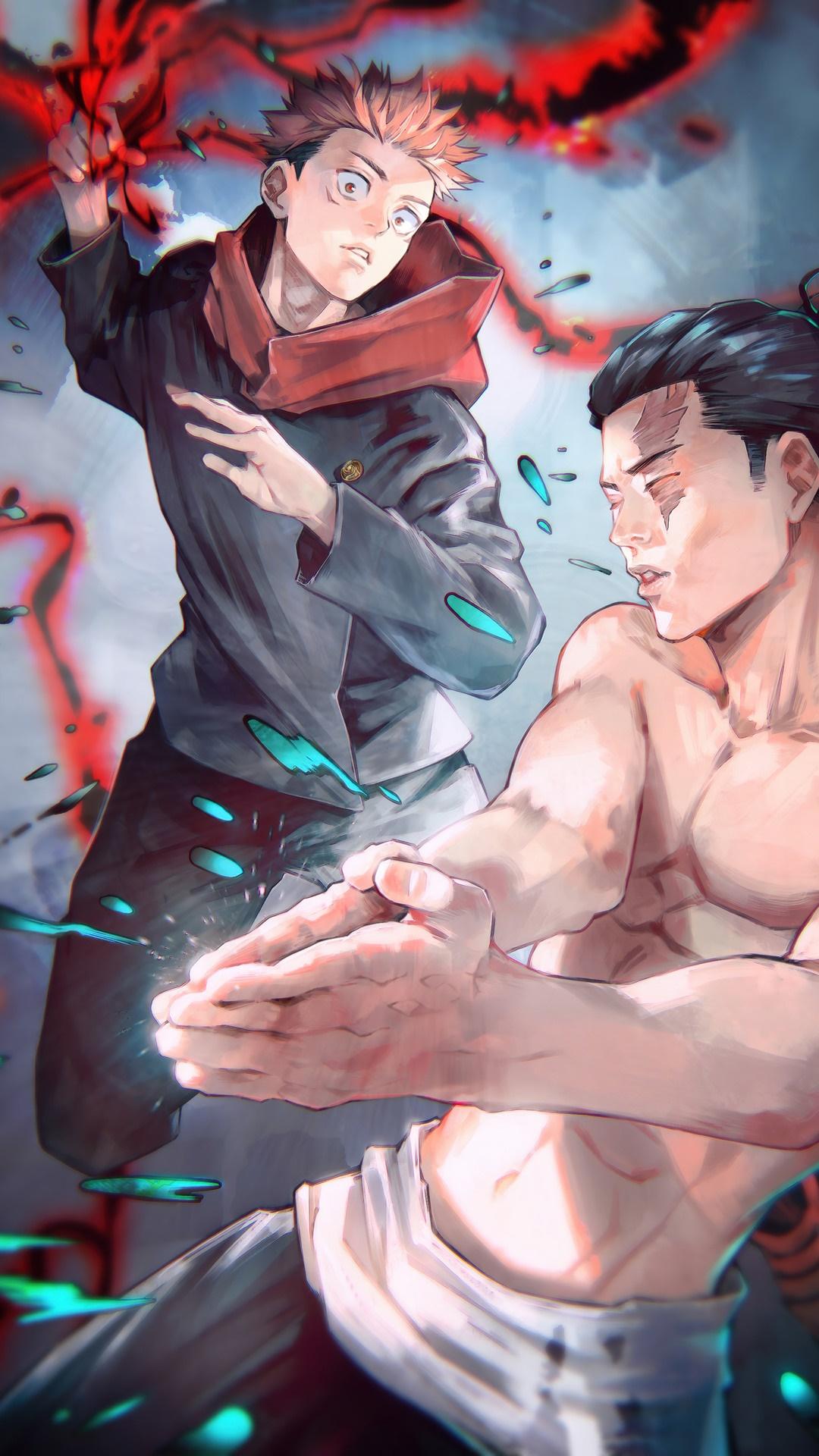 1080x1920 Yuji Itadori, Aoi Todo and Hanami (Jujutsu Kaisen) 4K, Aoi Todo, Black Hair, School Uniform, Yuji Itadori, Hanami (Jujutsu Kaisen) Gallery HD Wallpaper