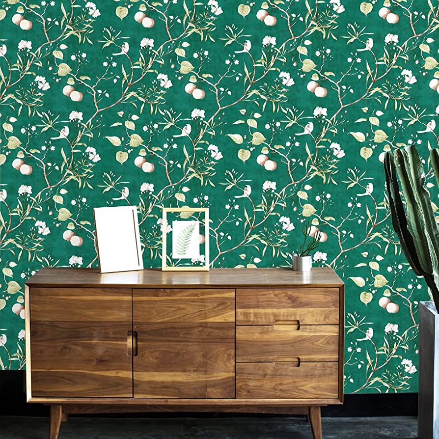894x894 Greennew Chinese American Style Old Flower And Bird Pattern Wallpaper Apple Tree Bedroom Background Woven Fabric Pastoral Wallpaper Stick On Self Adhesive Peel Home Decoration17.71inx118in