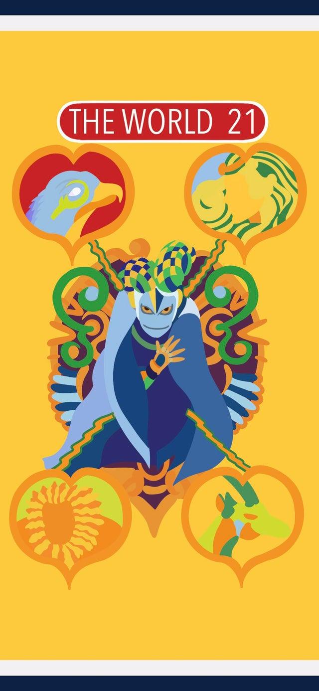 640x1386 OC The World tarot card wallpaper