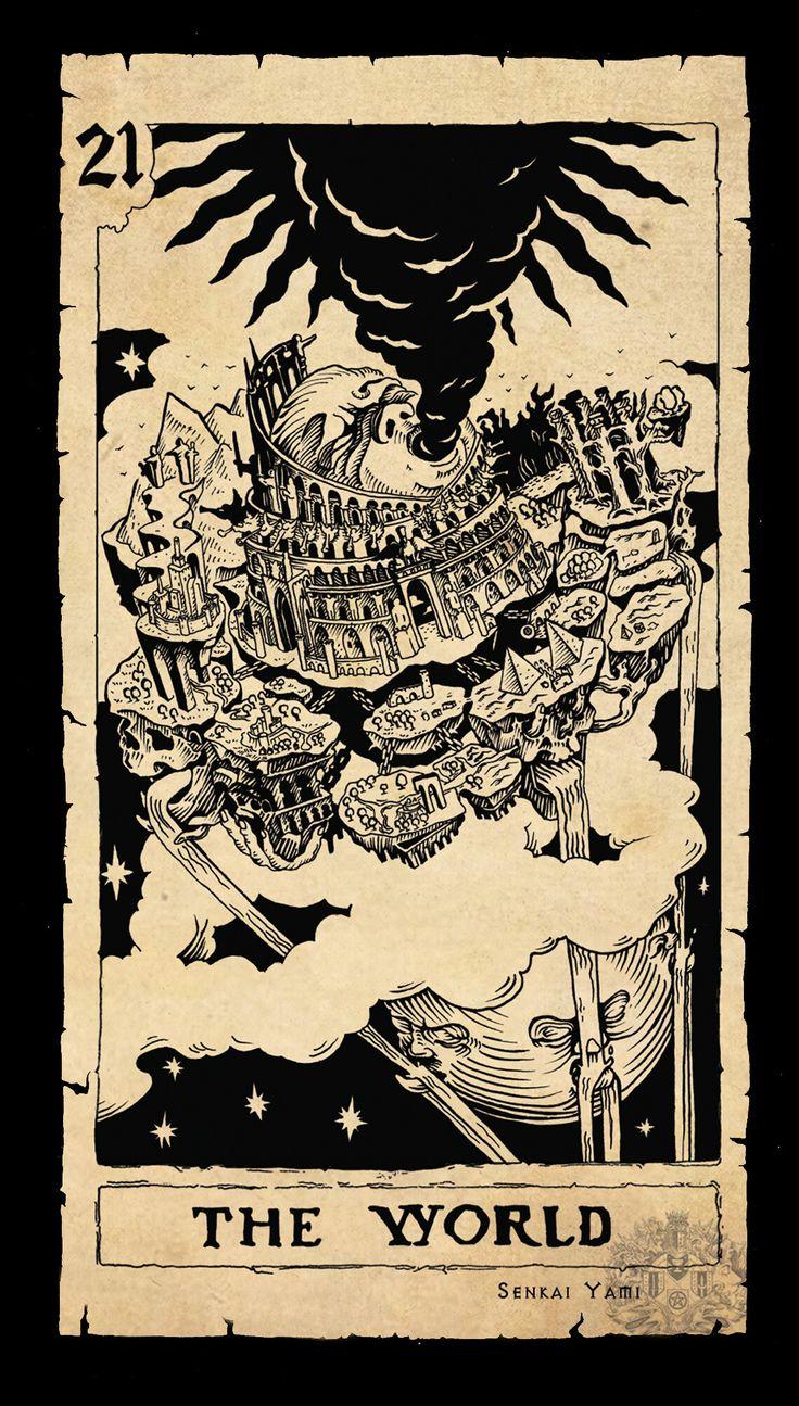 736x1295 The World, Senkai Yami. Tarot cards art illustration, Vintage tarot cards, Tarot cards art